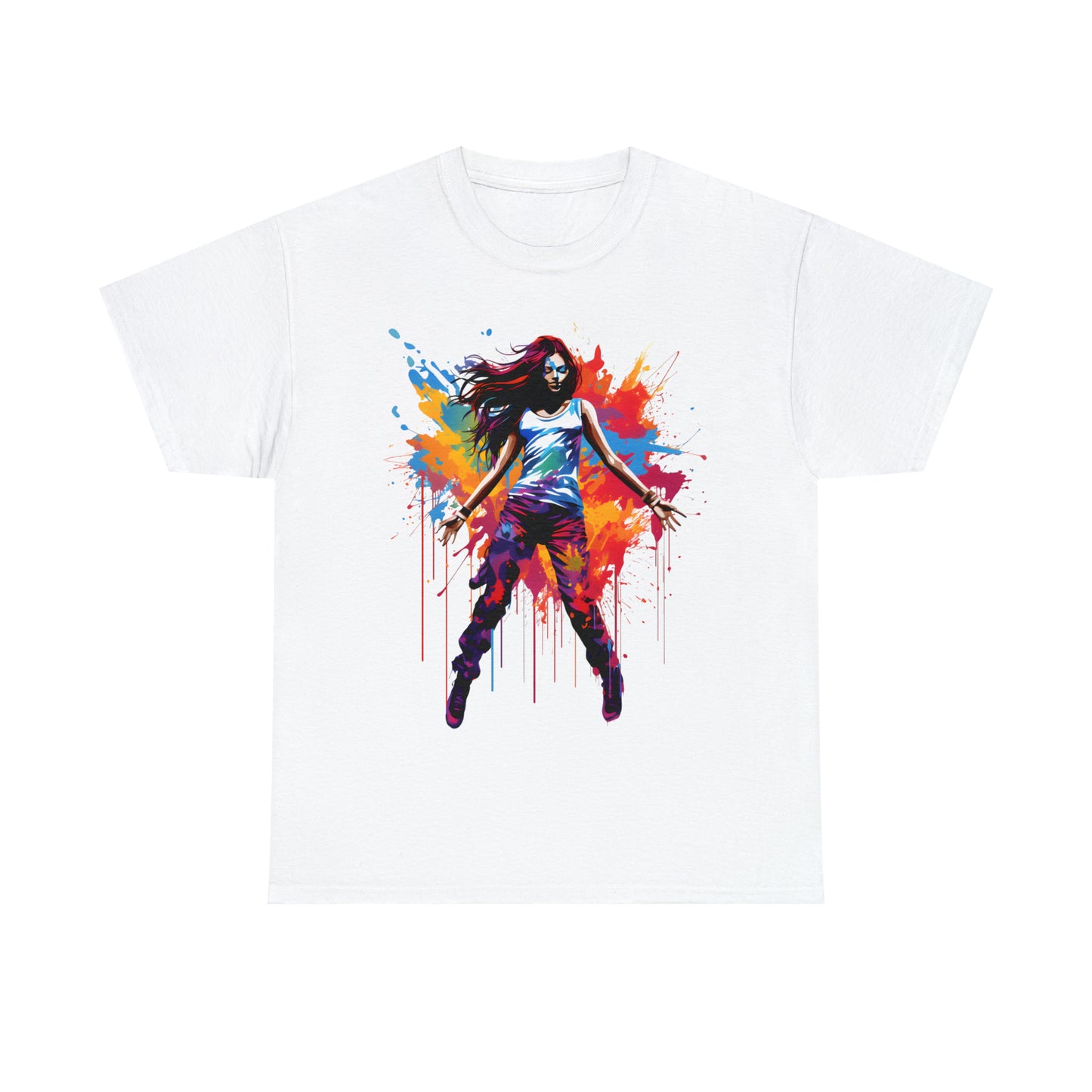 Dancer Rainbow Splash Short Sleeve Graphic T-Shirt (S-3XL)