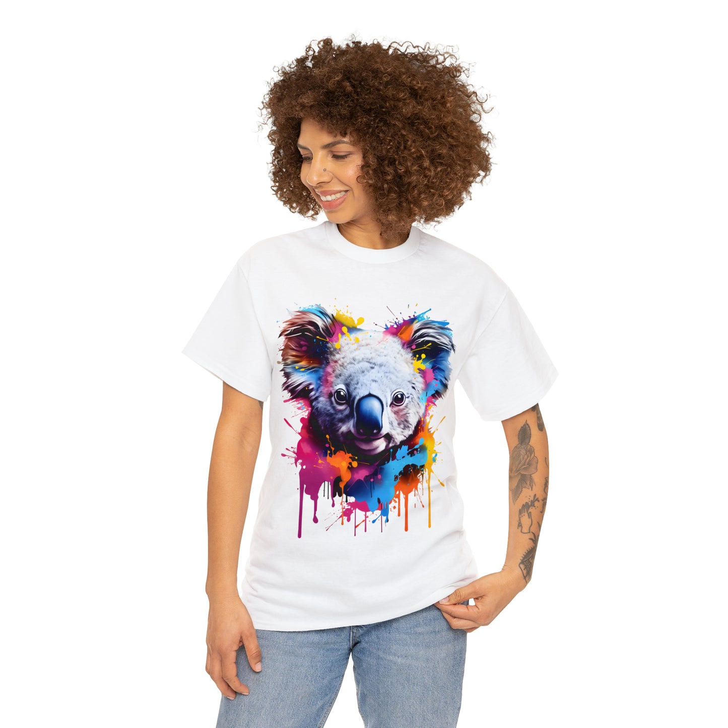 Koala Rainbow Splash Short Sleeve Graphic T-Shirt (S-3XL)