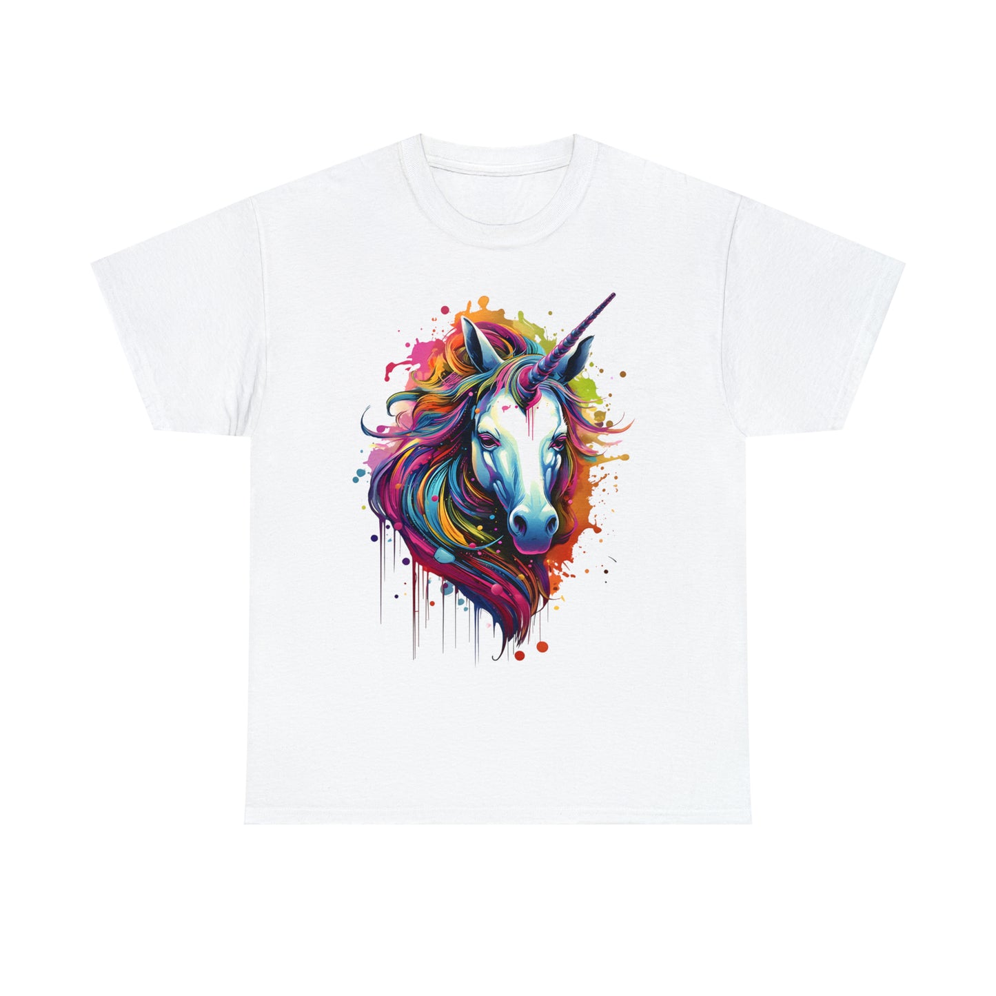 Unicorn Rainbow Splash Short Sleeve Graphic T-Shirt (S-3XL)