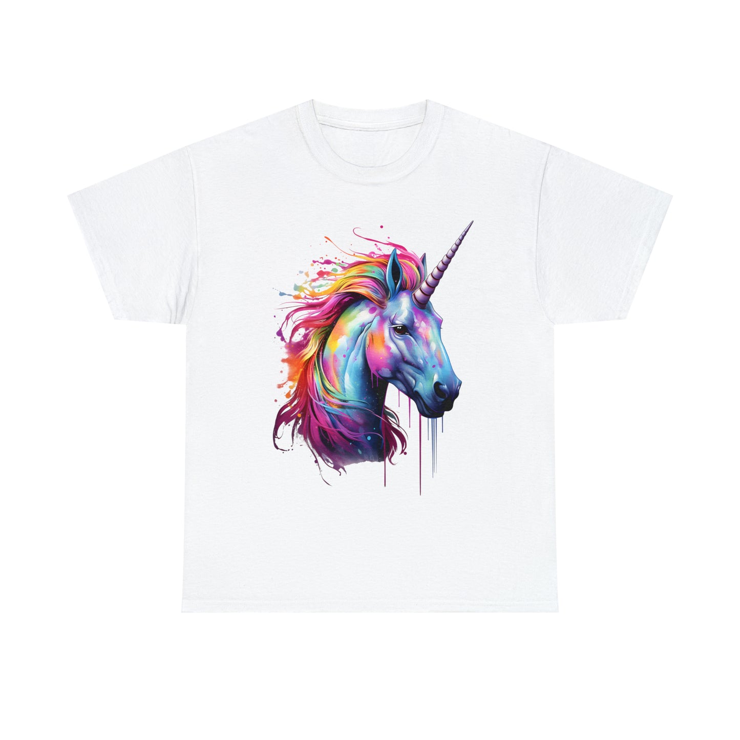 Unicorn Rainbow Splash Short Sleeve Graphic T-Shirt (S-3XL)