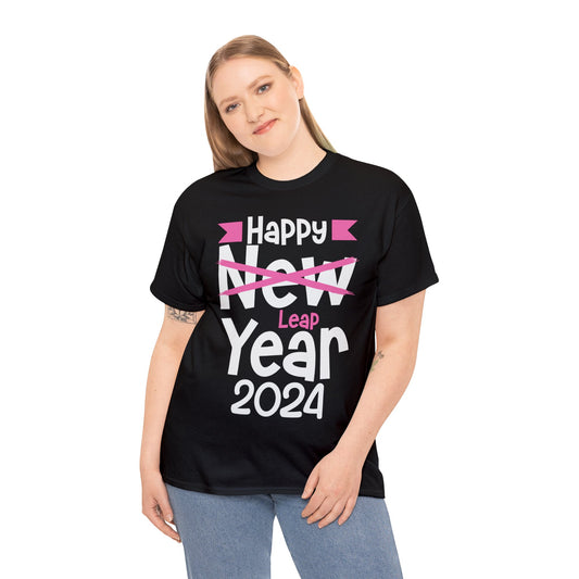 Happy Leap Year 2024 | Graphic Short Sleeve Unisex Heavy Cotton Tee