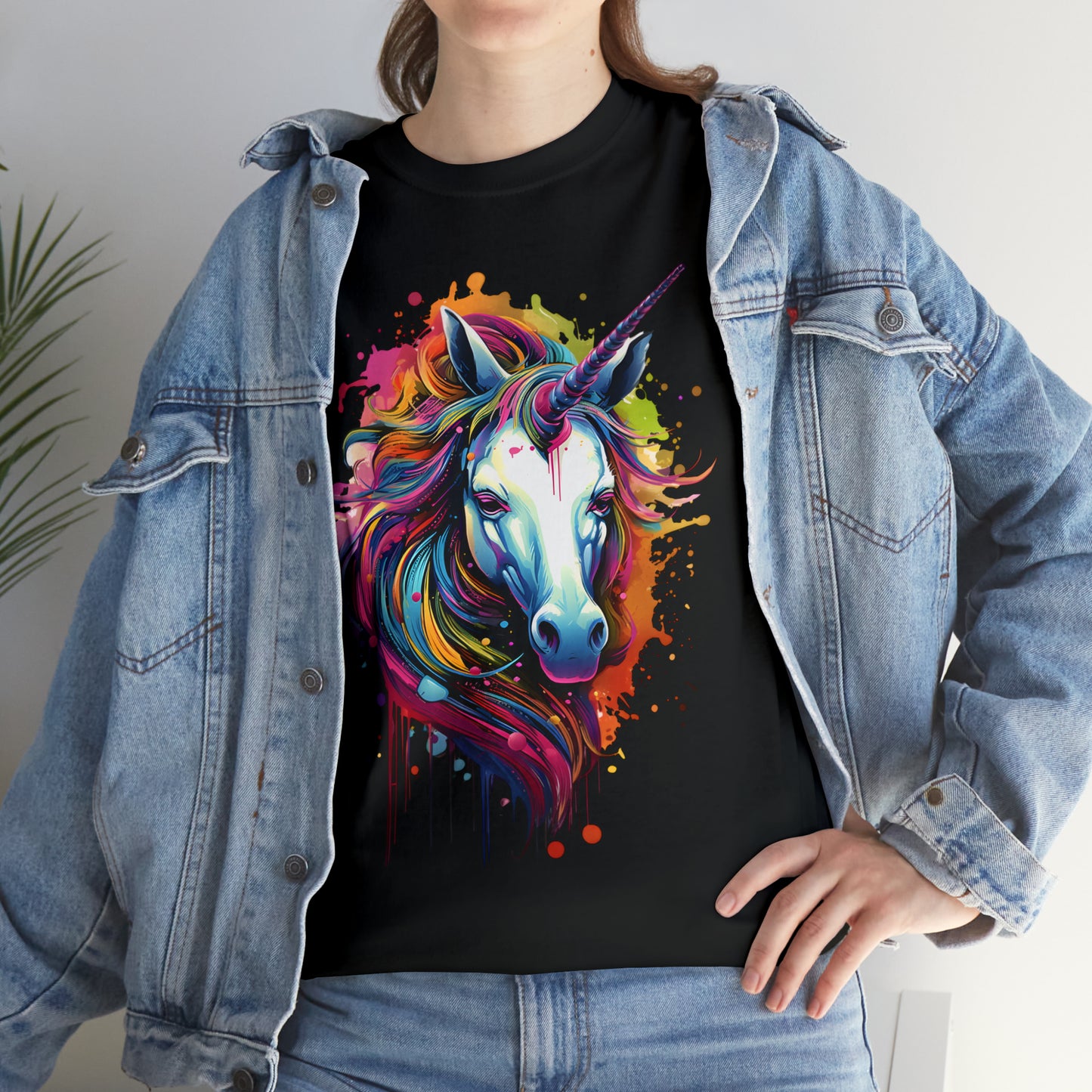 Unicorn Rainbow Splash Short Sleeve Graphic T-Shirt (S-3XL)