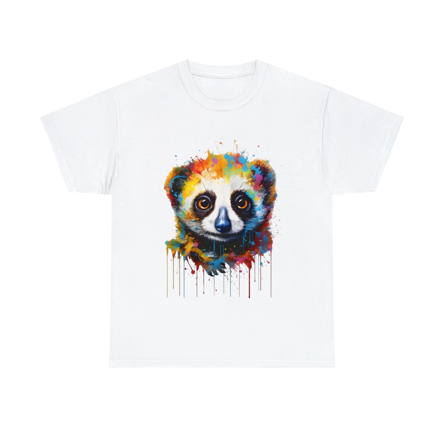 Slow Loris Rainbow Splash Short Sleeve Graphic T-Shirt (S-3XL)