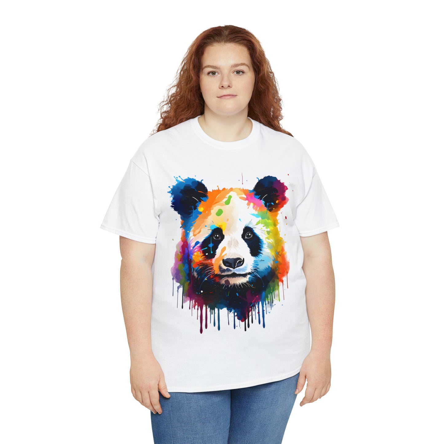 Panda Rainbow Splash Short Sleeve Graphic T-Shirt (S-3XL)