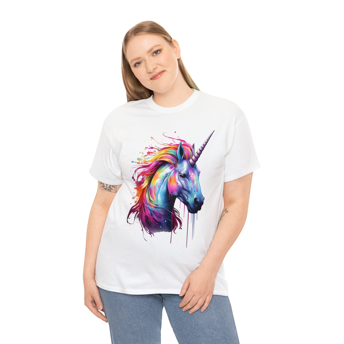 Unicorn Rainbow Splash Short Sleeve Graphic T-Shirt (S-3XL)