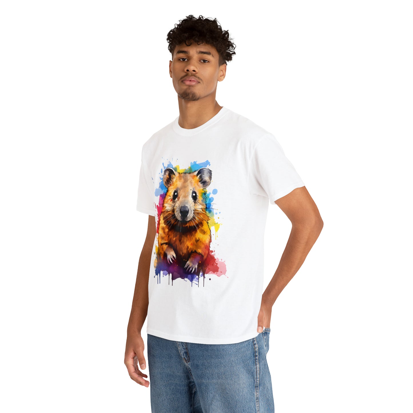 Quokka Rainbow Splash Short Sleeve Graphic T-Shirt (S-3XL)