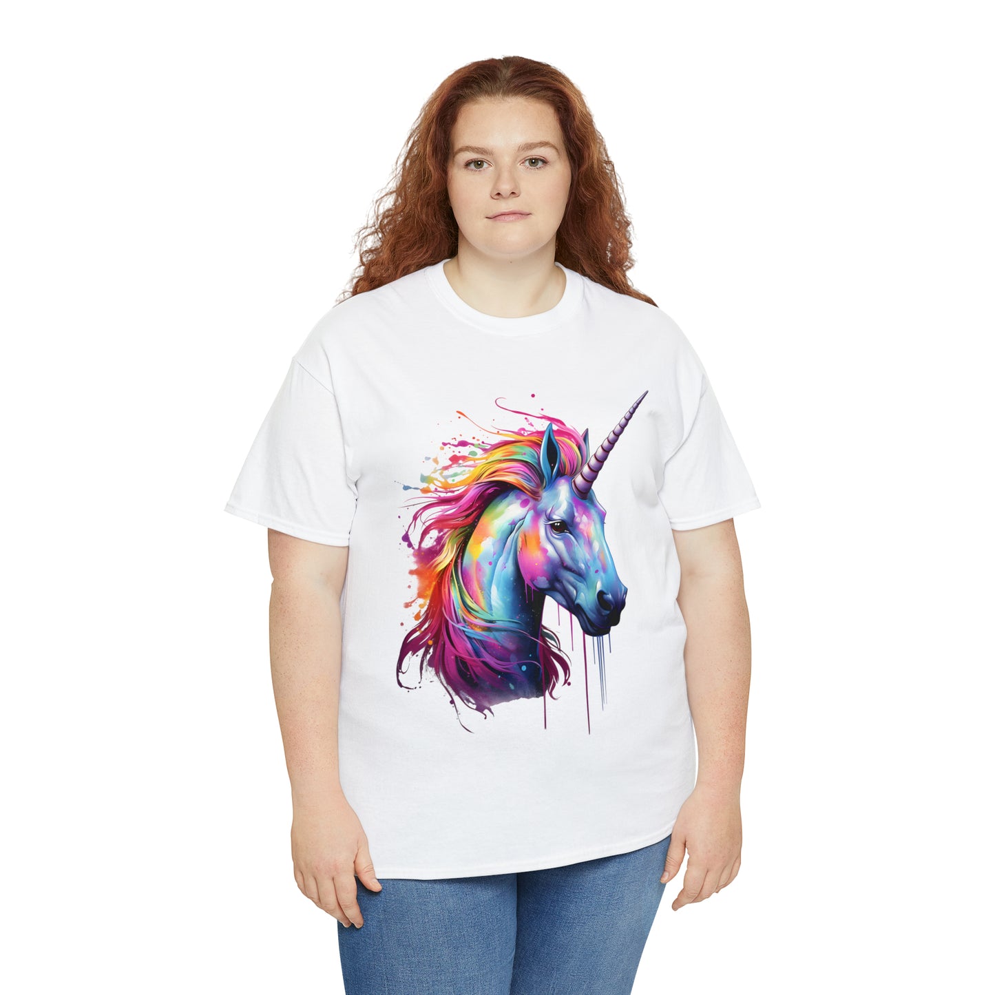 Unicorn Rainbow Splash Short Sleeve Graphic T-Shirt (S-3XL)