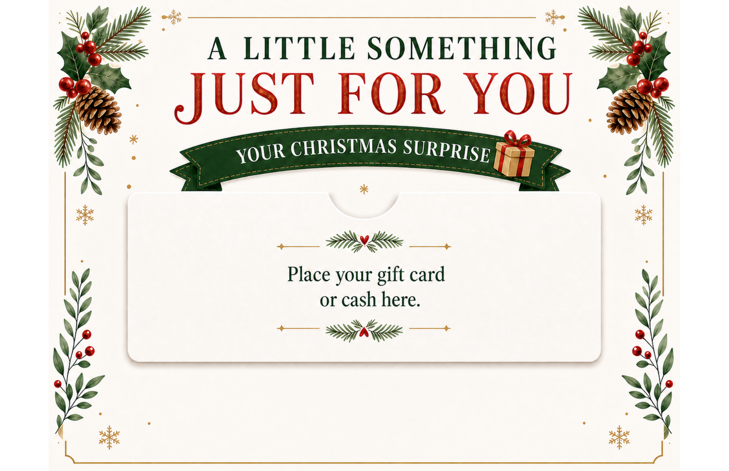 12 Days of Christmas Gift Card Book | Money Holder, Holiday Surprise Pages