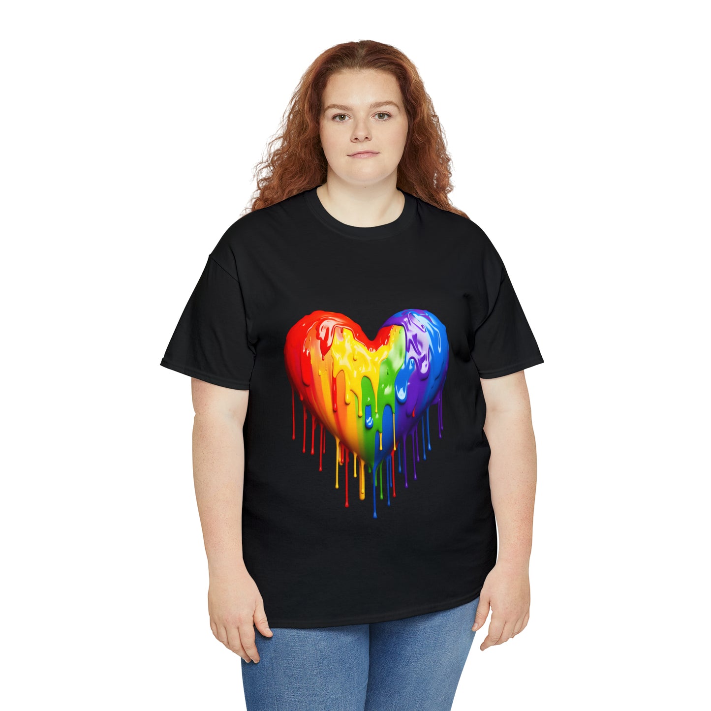 Pride Heart Rainbow Splash Short Sleeve Graphic T-Shirt (S-3XL)