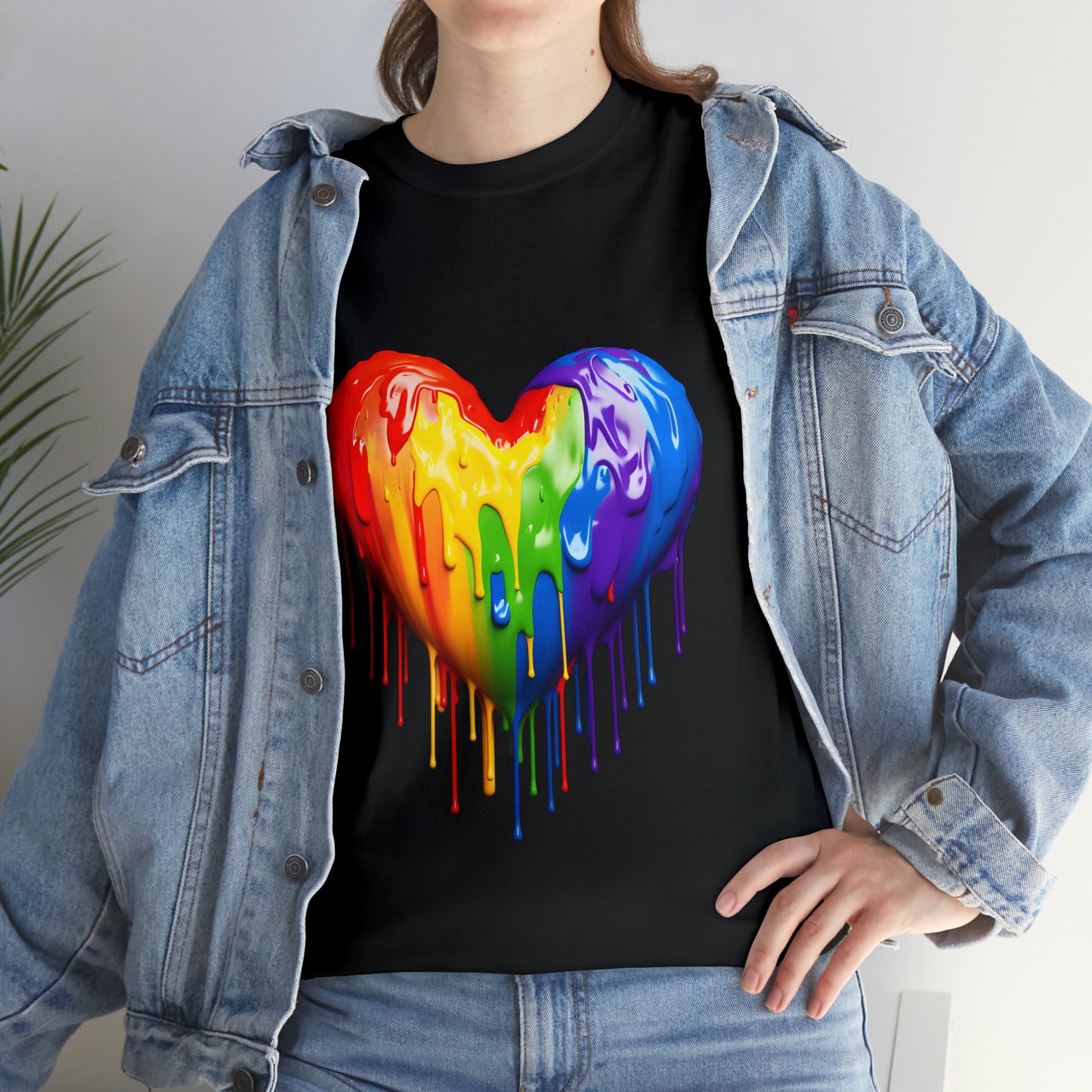 Pride Heart Rainbow Splash Short Sleeve Graphic T-Shirt (S-3XL)