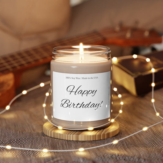 Happy Birthday Candle | Unique Happy Birthday Gifts for Women | Happy Birthday Gifts for Her | Eco-Friendly | 9oz Scented Soy Candle | 9oz