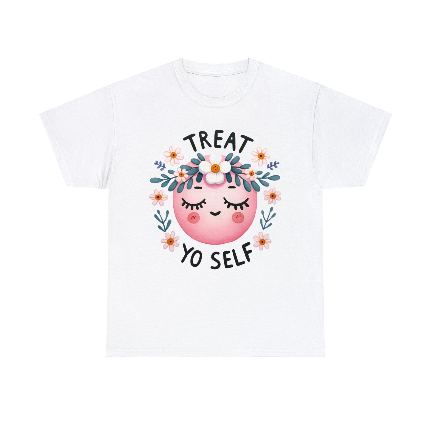 Treat Yo Self | Self-Love Themed Graphic Wear | Self-Love Quotes | Short Sleeve T-Shirt | Unisex Heavy Cotton Tee