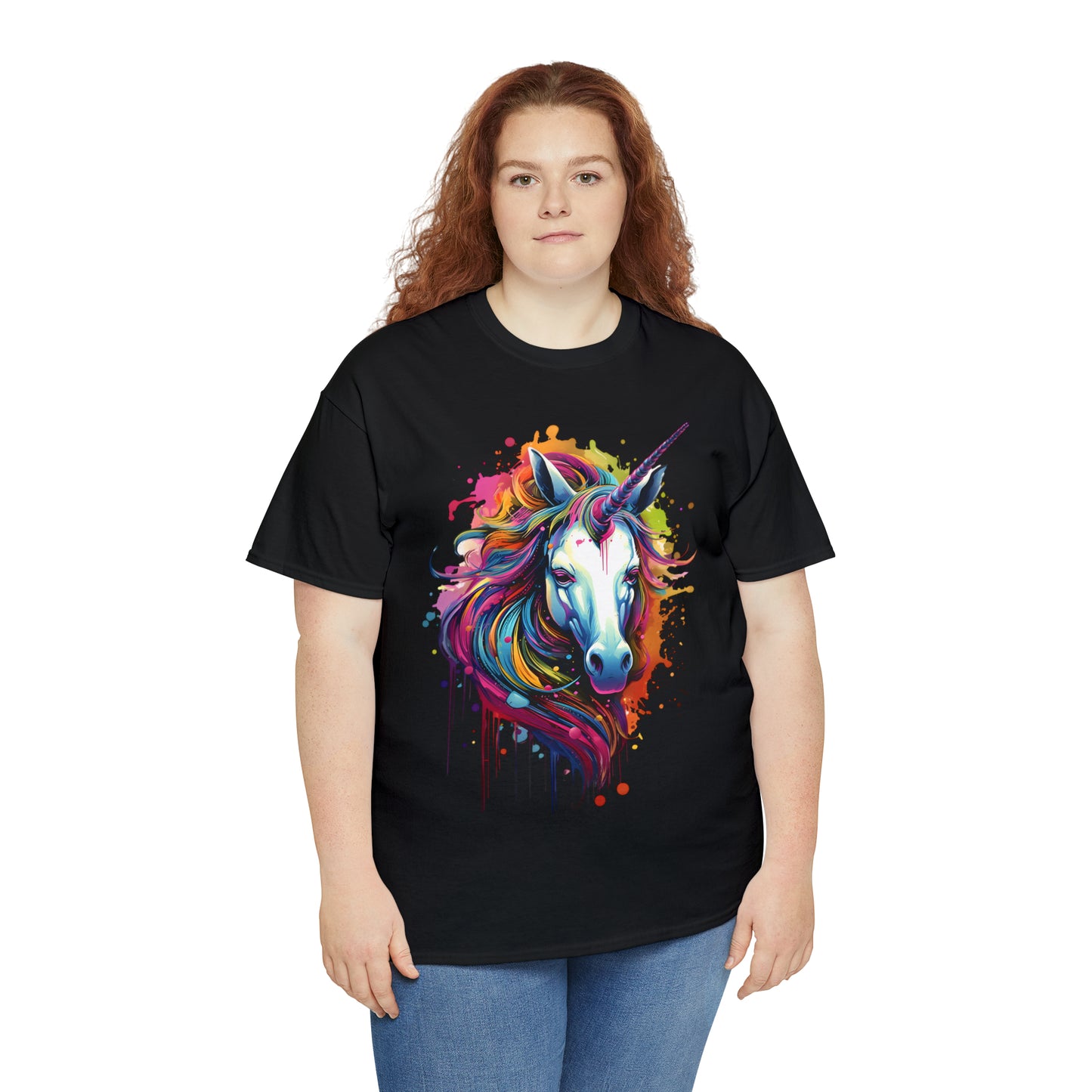 Unicorn Rainbow Splash Short Sleeve Graphic T-Shirt (S-3XL)