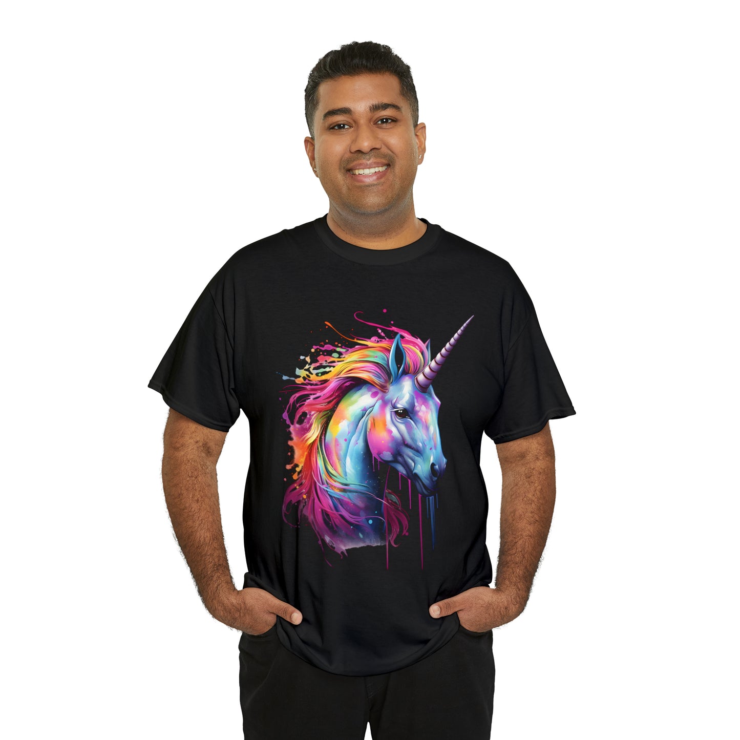 Unicorn Rainbow Splash Short Sleeve Graphic T-Shirt (S-3XL)