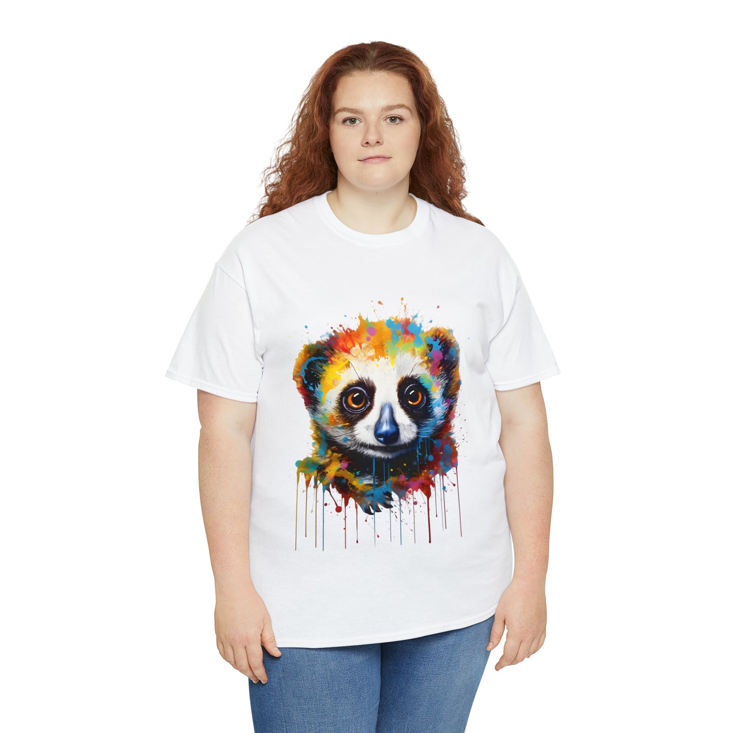 Slow Loris Rainbow Splash Short Sleeve Graphic T-Shirt (S-3XL)