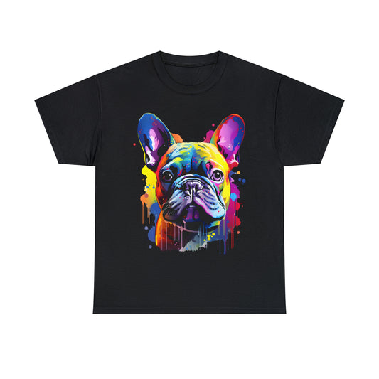 French Bulldog Rainbow Splash Short Sleeve Graphic T-Shirt (S-3XL)