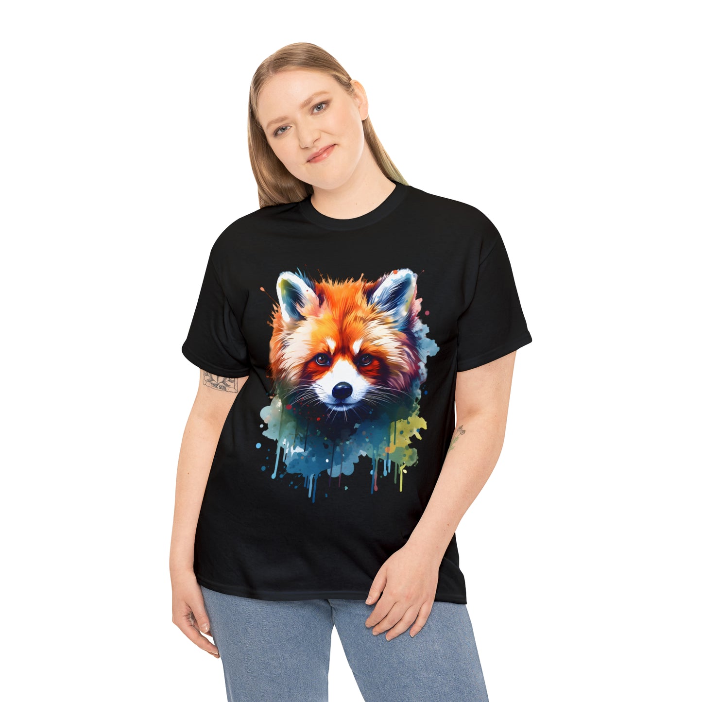 Red Panda Rainbow Splash Short Sleeve Graphic T-Shirt (S-3XL)