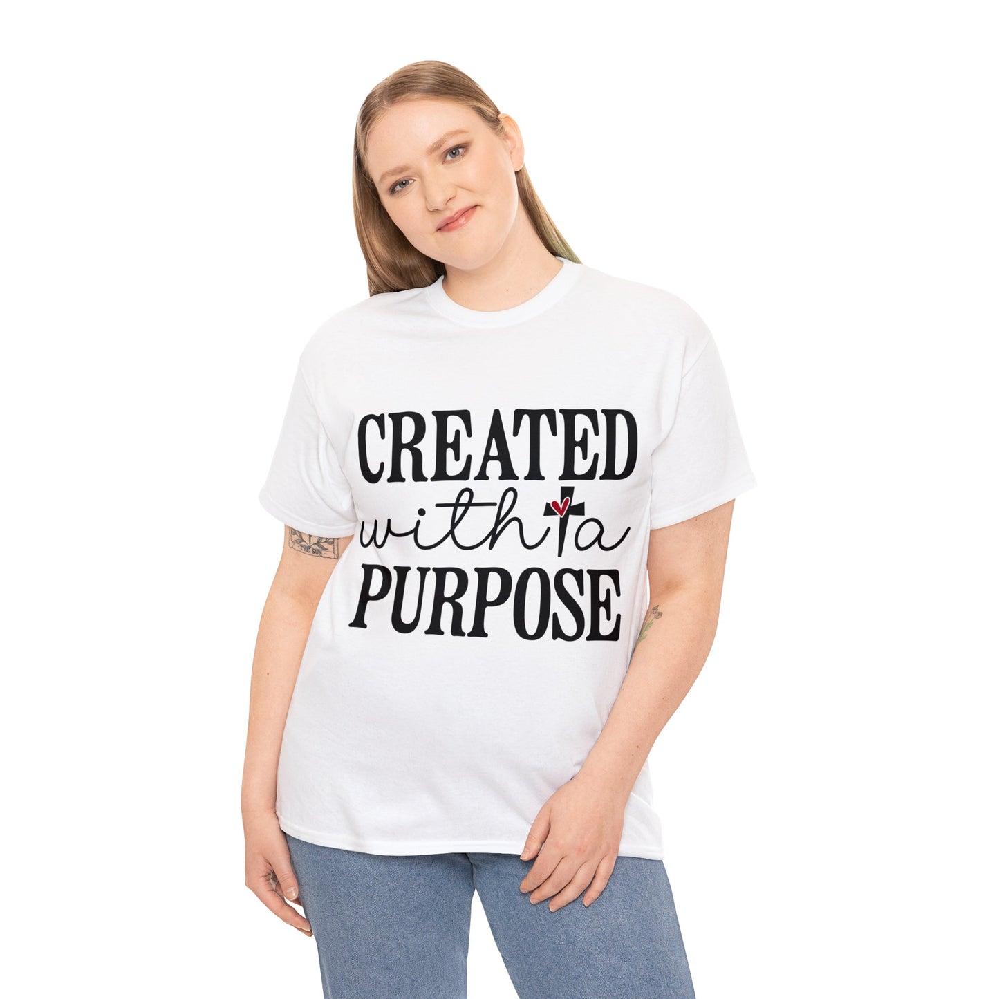 Created with a Purpose | Sarcastic Quotes Graphic Wear | Funny Quotes | T-Shirt | Unisex Heavy Cotton Tee