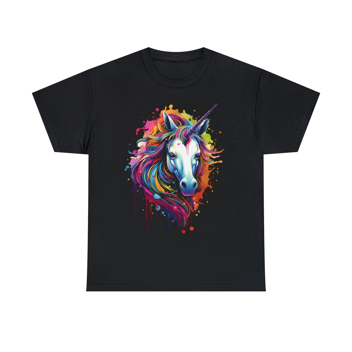 Unicorn Rainbow Splash Short Sleeve Graphic T-Shirt (S-3XL)