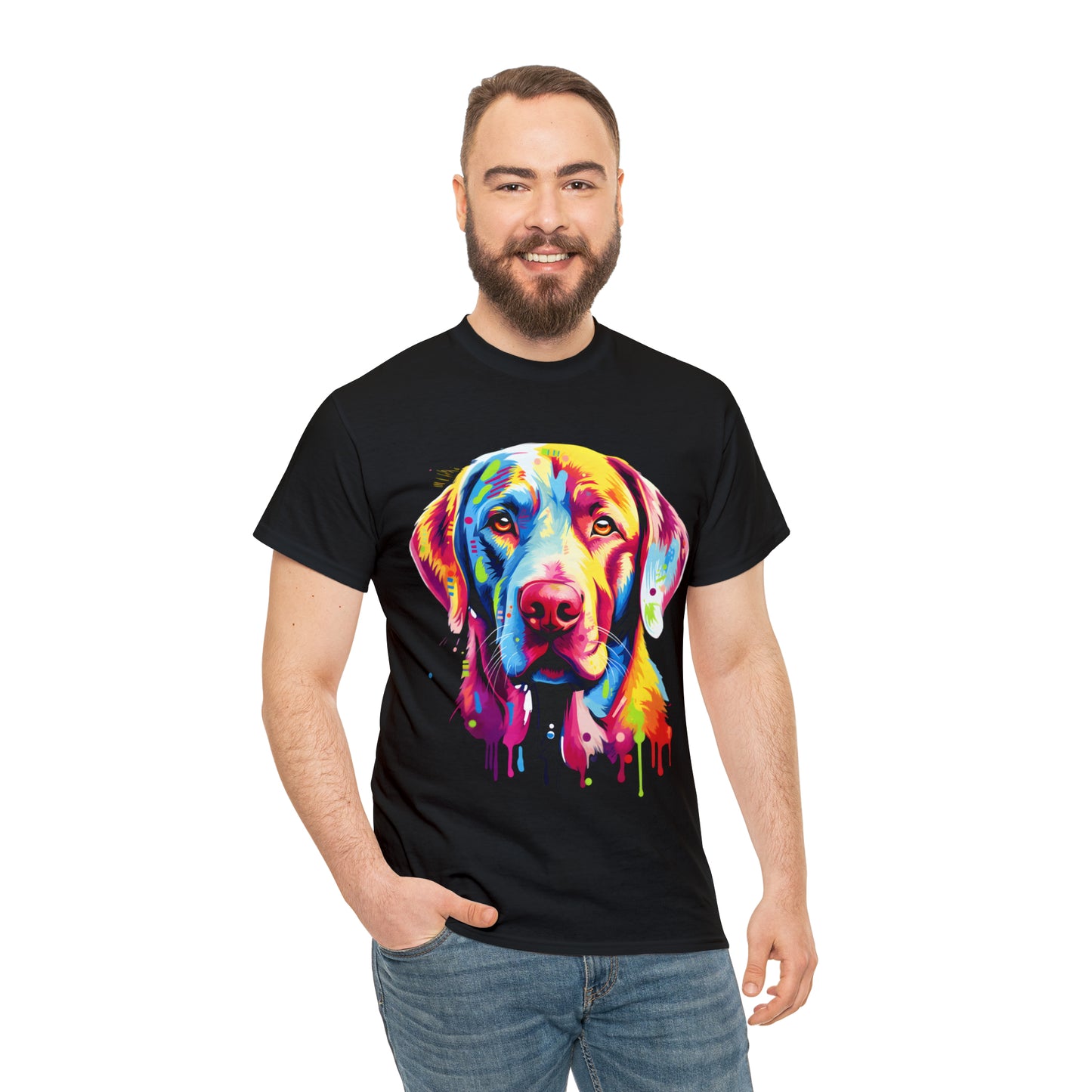 Labrador Retriever Rainbow Splash Short Sleeve Graphic T-Shirt (S-3XL)