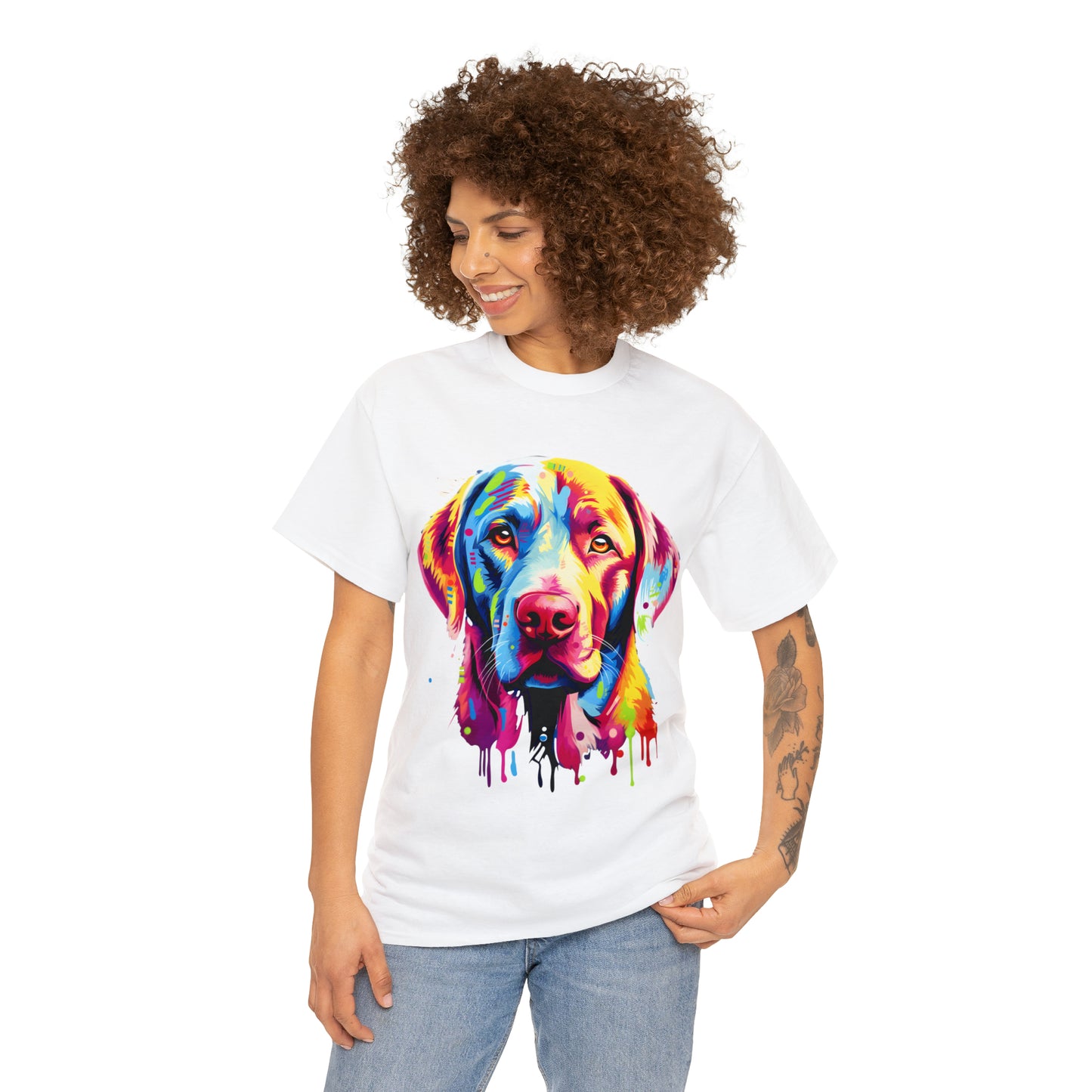 Labrador Retriever Rainbow Splash Short Sleeve Graphic T-Shirt (S-3XL)