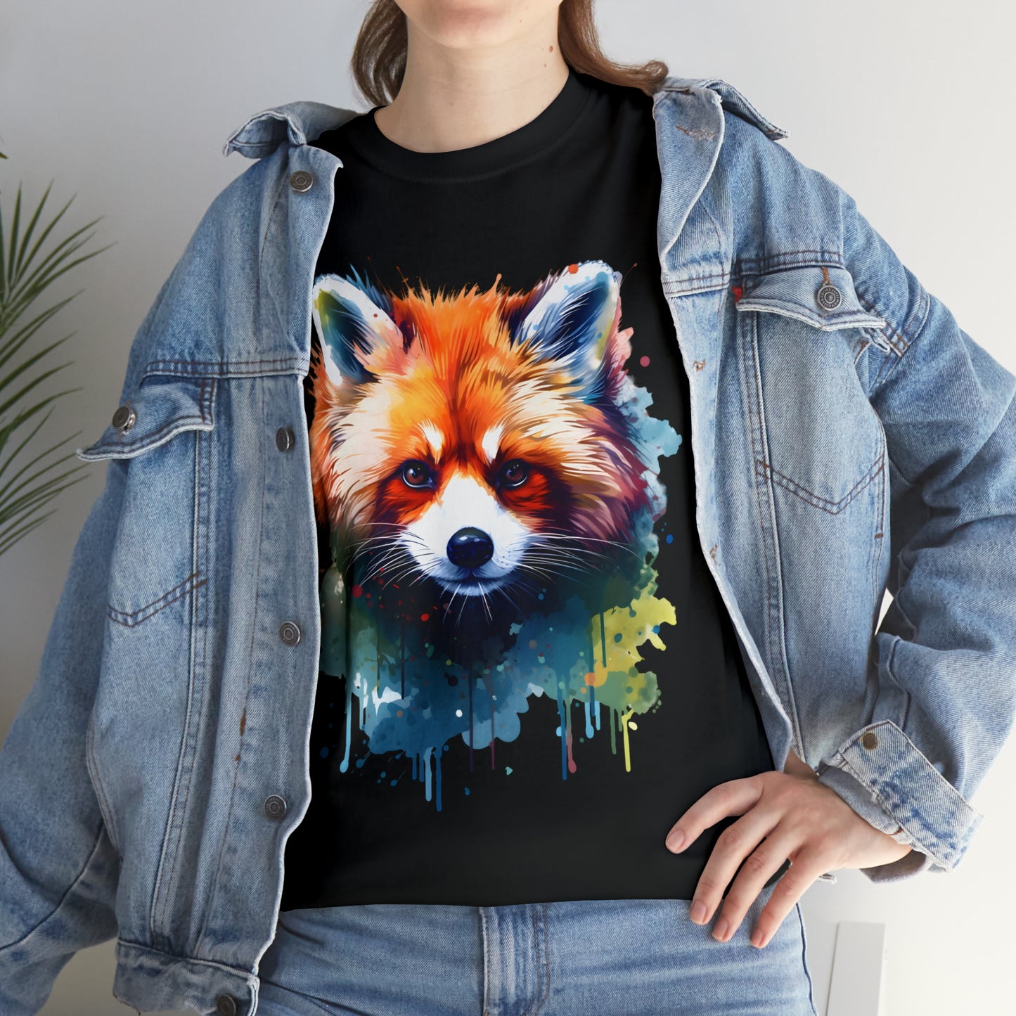 Red Panda Rainbow Splash Short Sleeve Graphic T-Shirt (S-3XL)