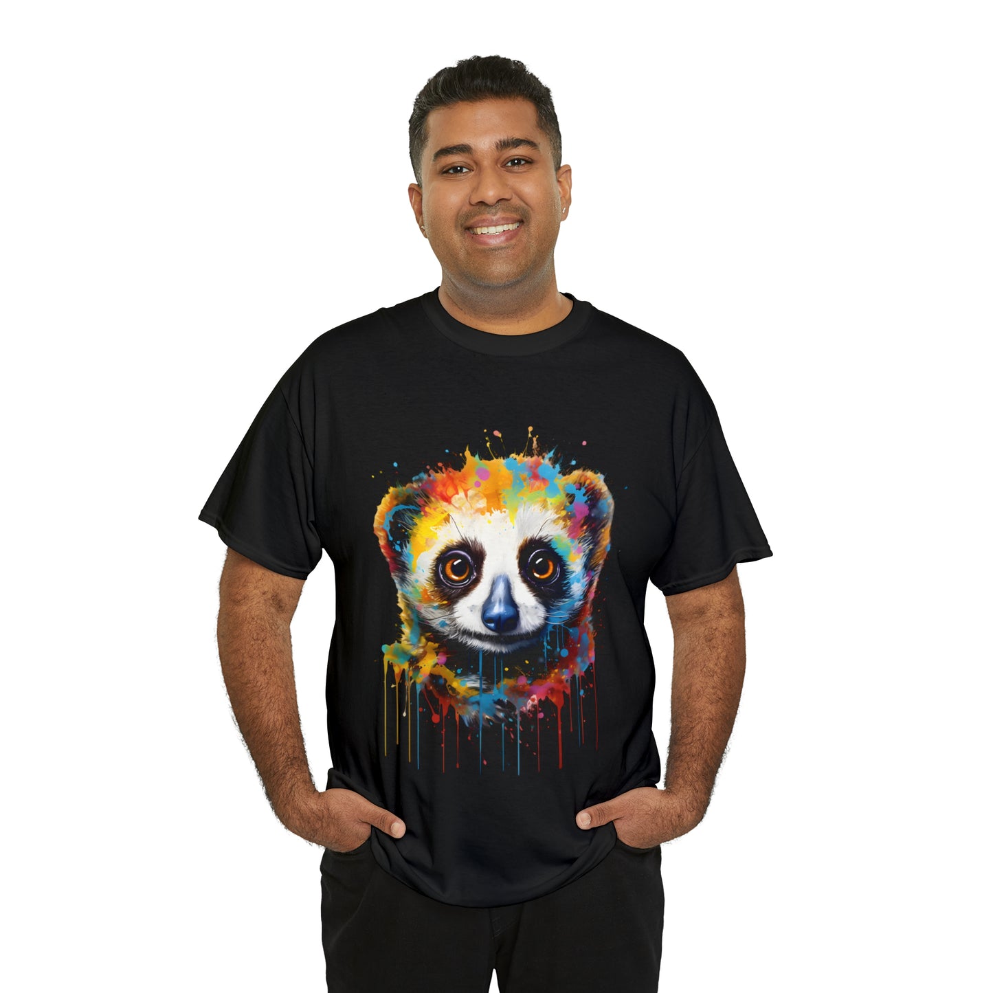 Slow Loris Rainbow Splash Short Sleeve Graphic T-Shirt (S-3XL)