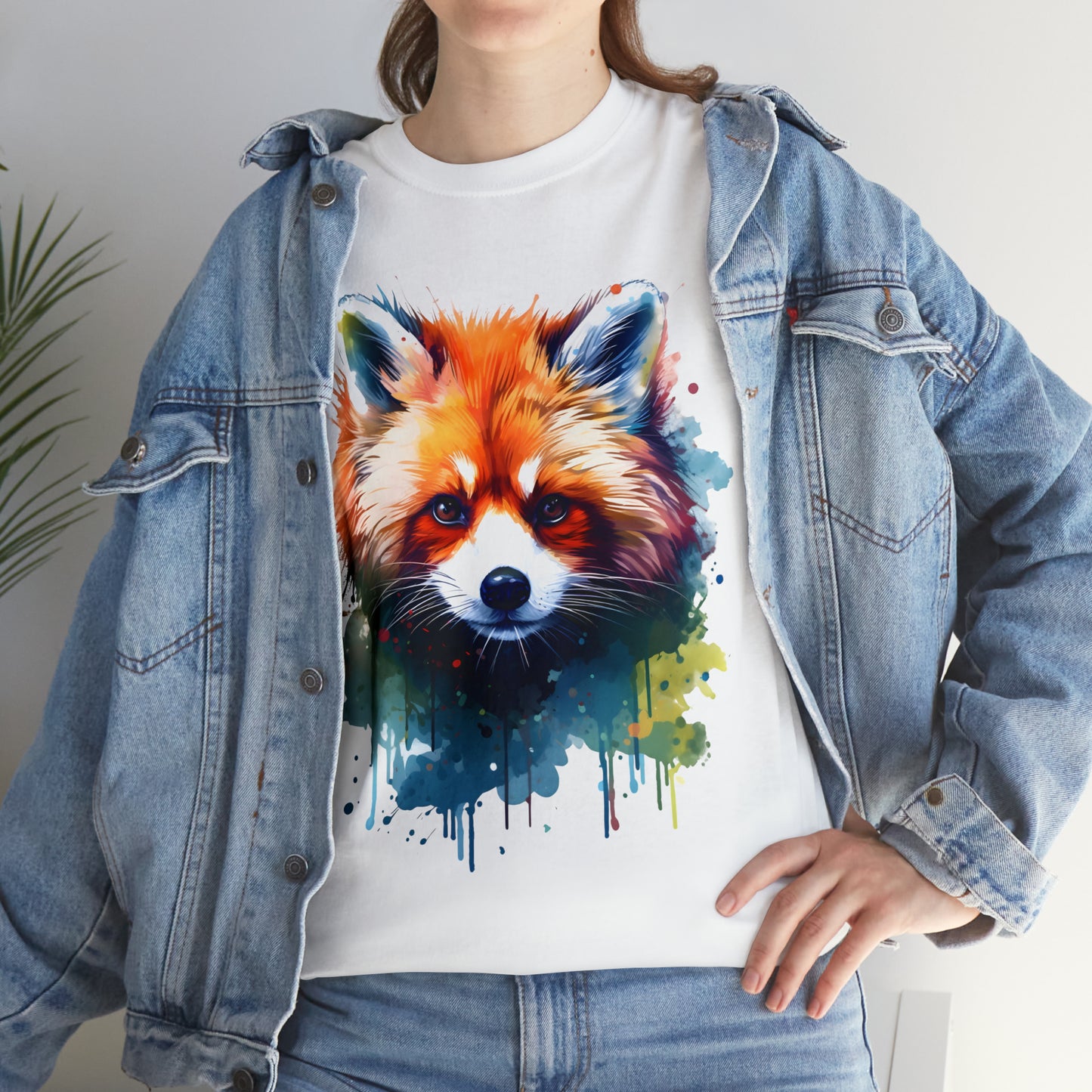 Red Panda Rainbow Splash Short Sleeve Graphic T-Shirt (S-3XL)