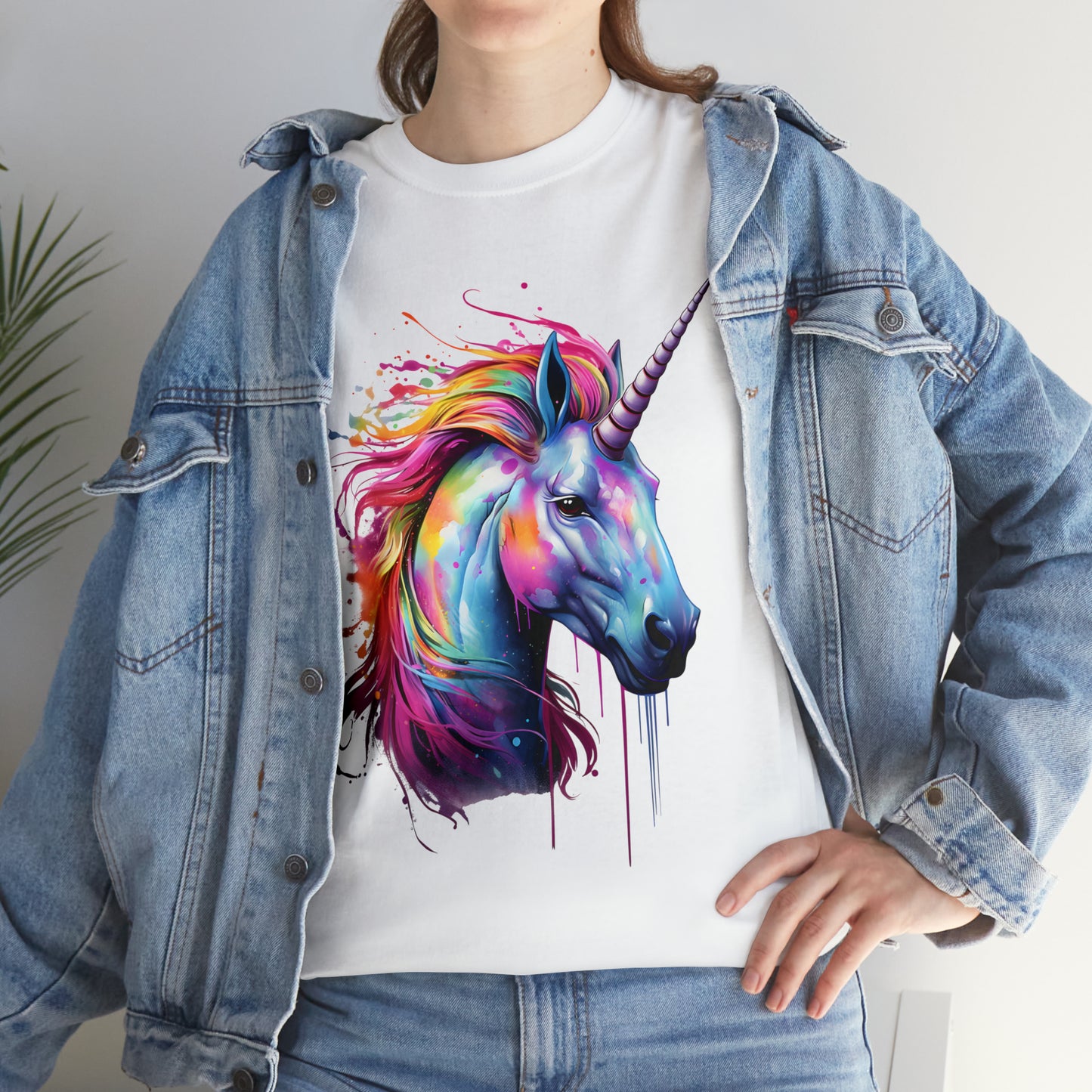 Unicorn Rainbow Splash Short Sleeve Graphic T-Shirt (S-3XL)