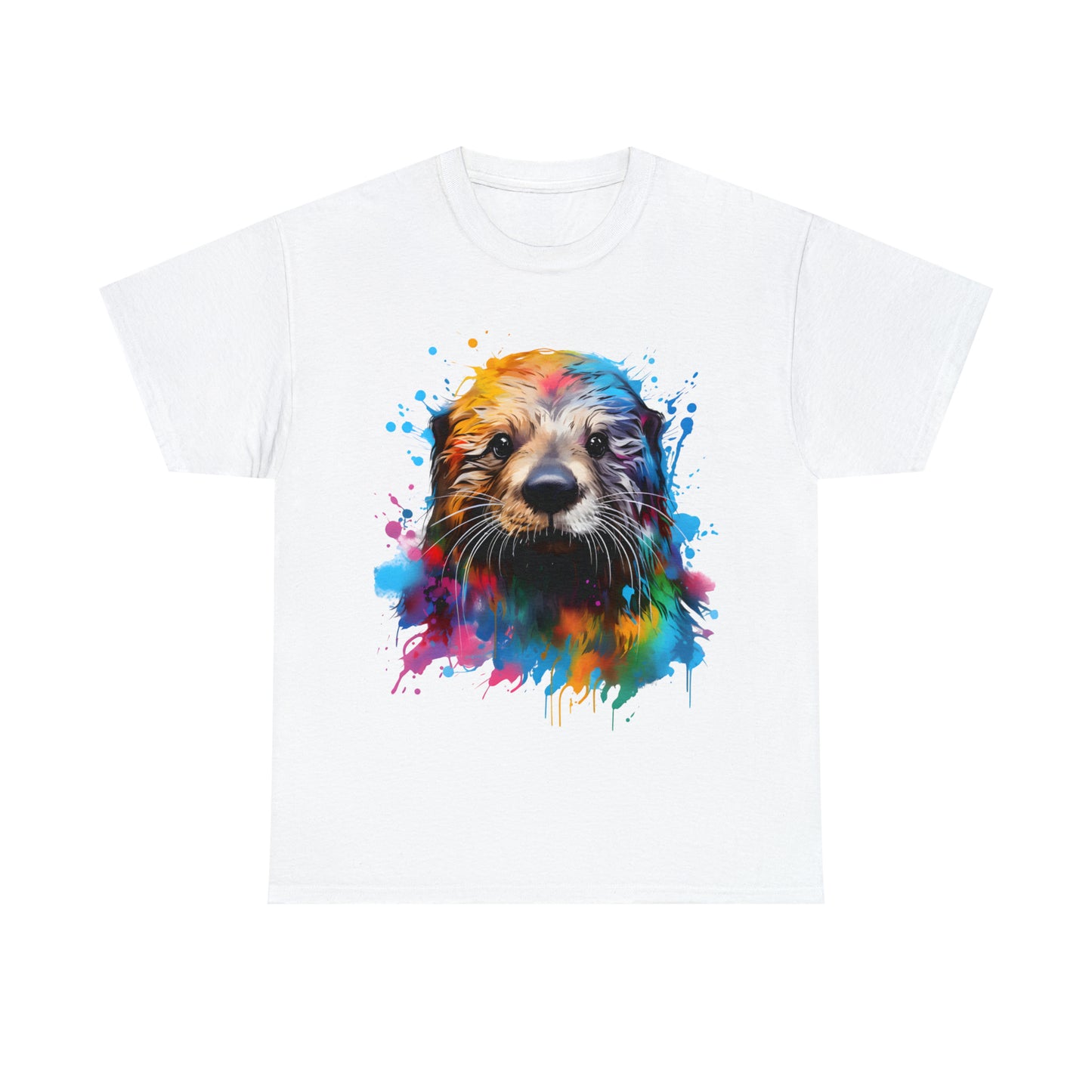 Sea Otter Rainbow Splash Short Sleeve Graphic T-Shirt (S-3XL)