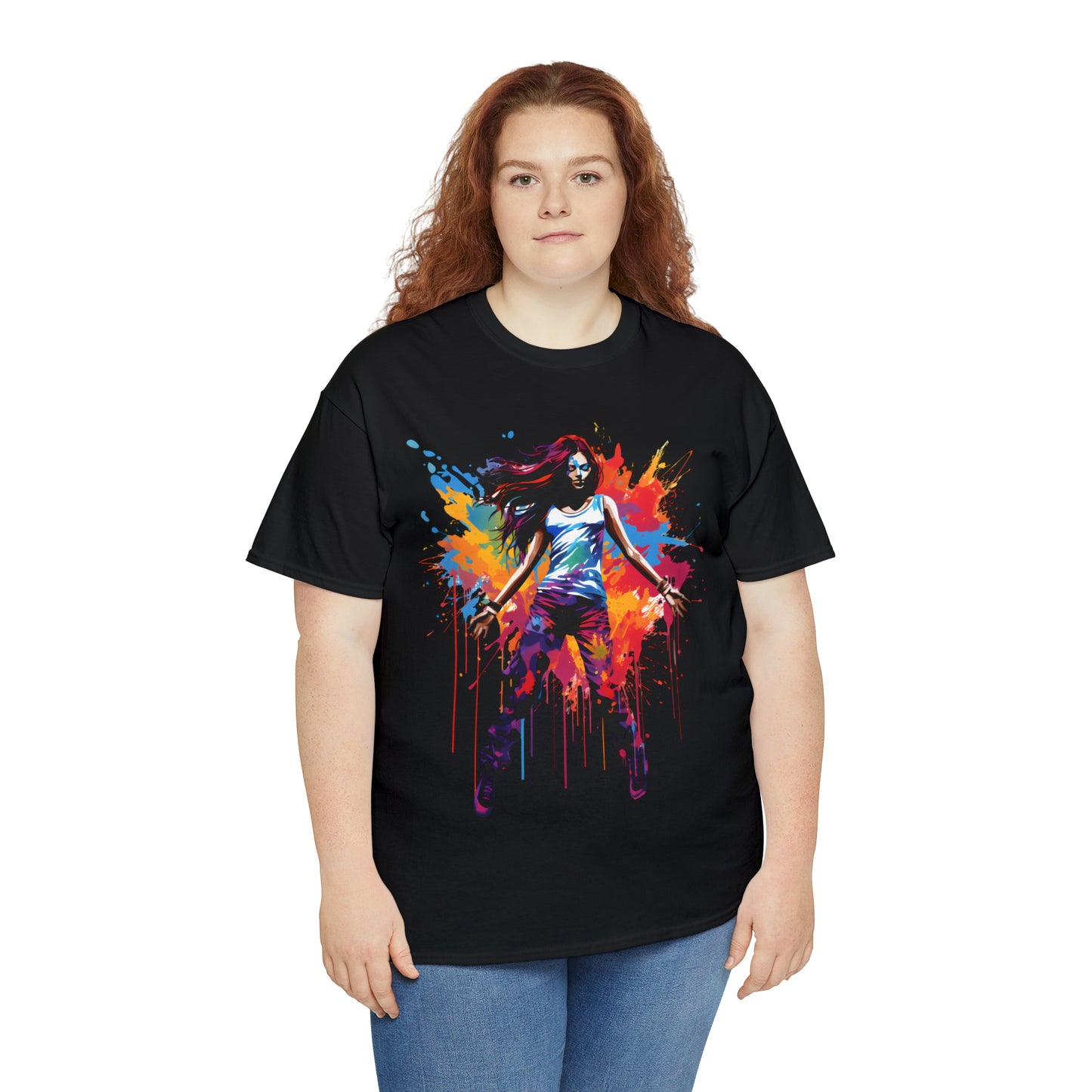 Dancer Rainbow Splash Short Sleeve Graphic T-Shirt (S-3XL)