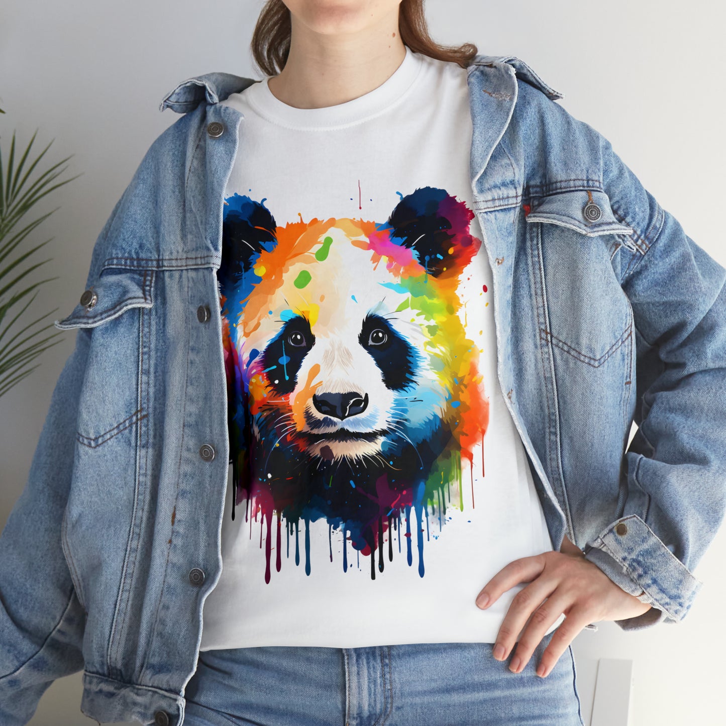 Panda Rainbow Splash Short Sleeve Graphic T-Shirt (S-3XL)