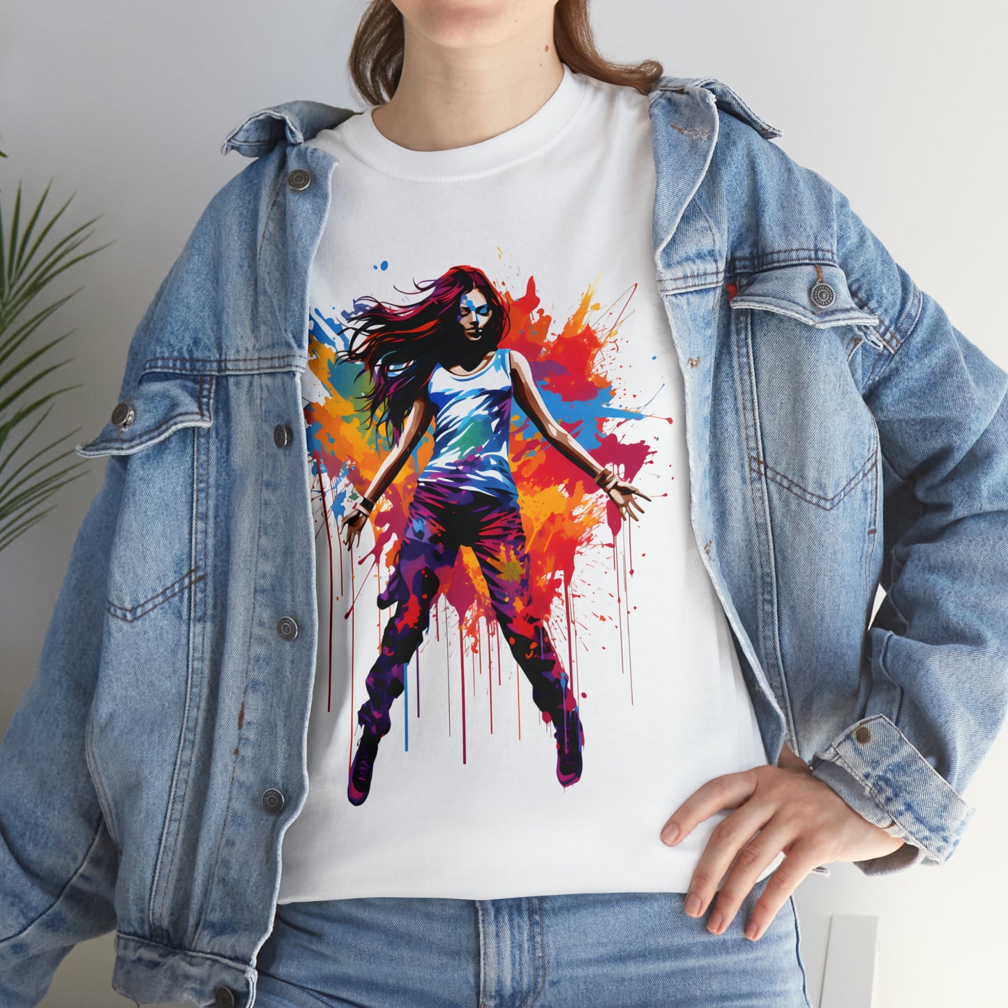 Dancer Rainbow Splash Short Sleeve Graphic T-Shirt (S-3XL)