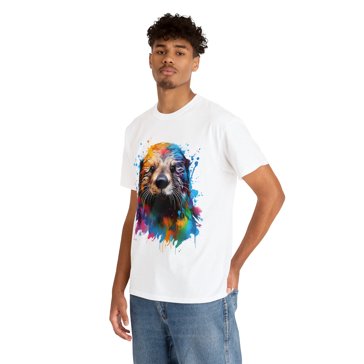 Sea Otter Rainbow Splash Short Sleeve Graphic T-Shirt (S-3XL)