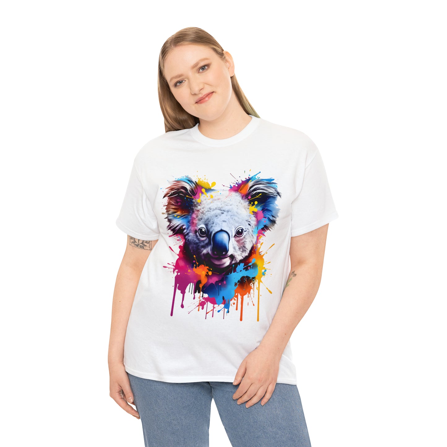 Koala Rainbow Splash Short Sleeve Graphic T-Shirt (S-3XL)