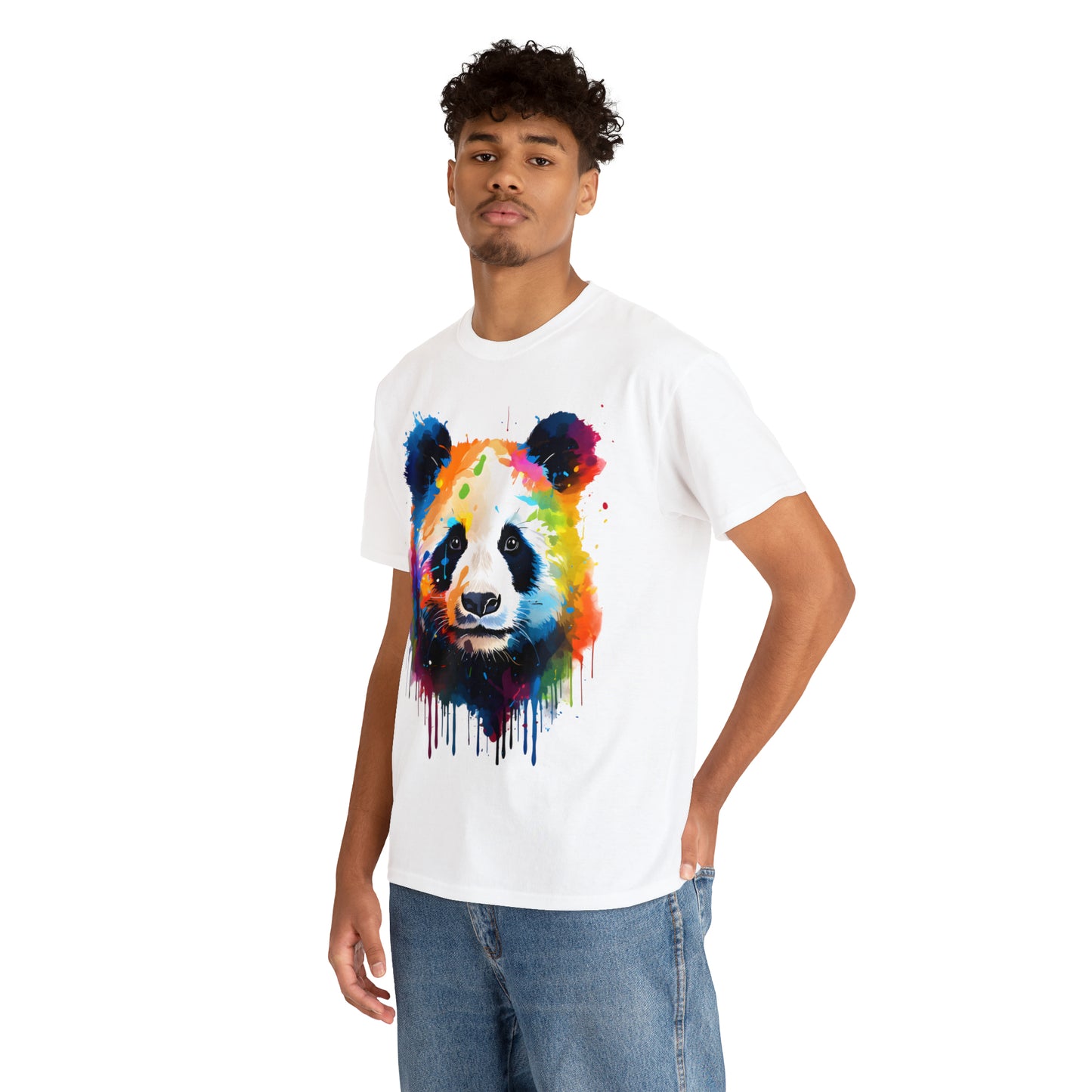 Panda Rainbow Splash Short Sleeve Graphic T-Shirt (S-3XL)