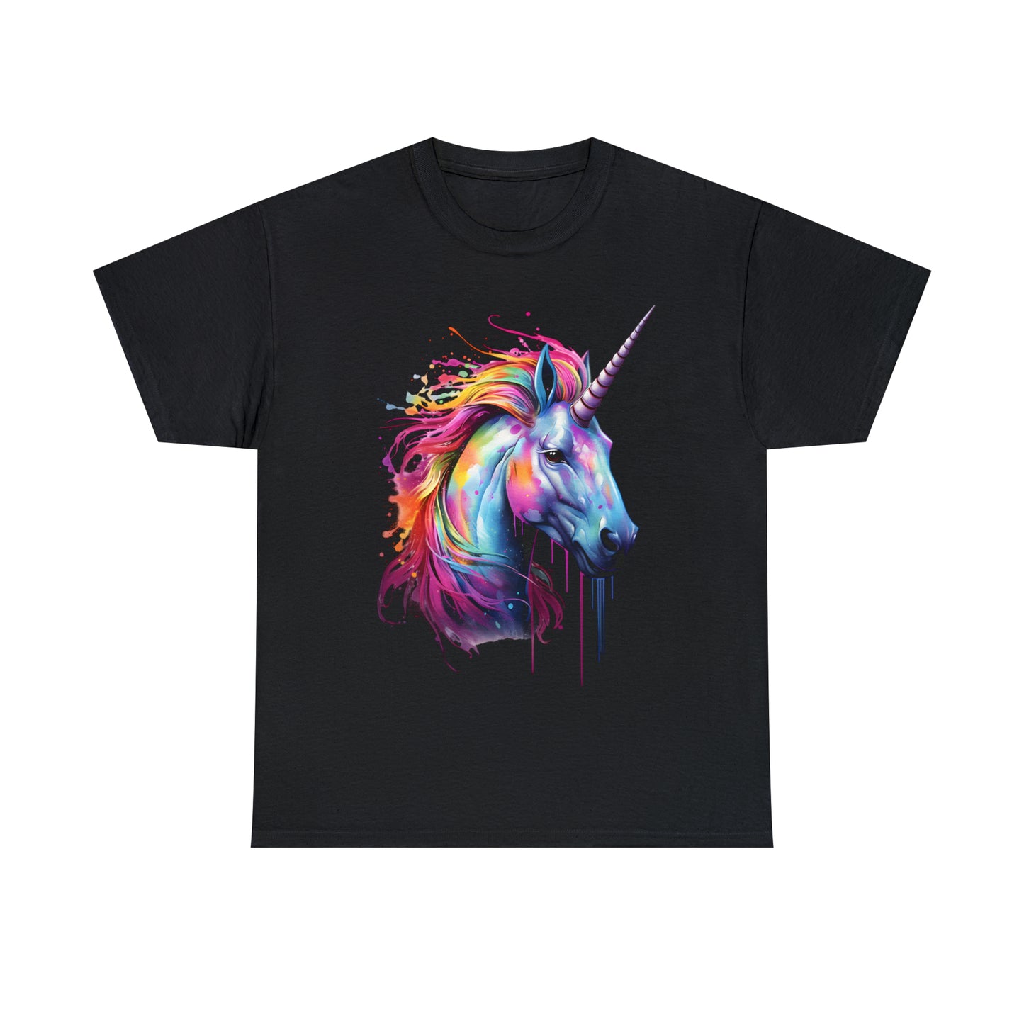 Unicorn Rainbow Splash Short Sleeve Graphic T-Shirt (S-3XL)