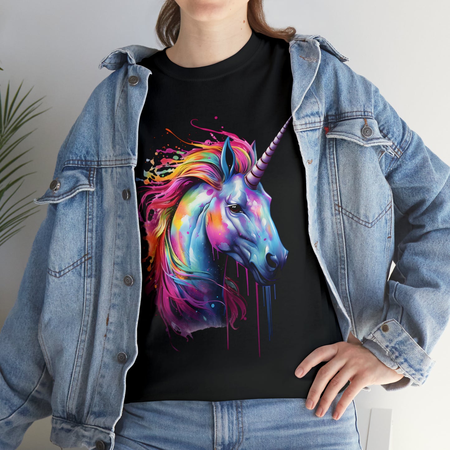 Unicorn Rainbow Splash Short Sleeve Graphic T-Shirt (S-3XL)