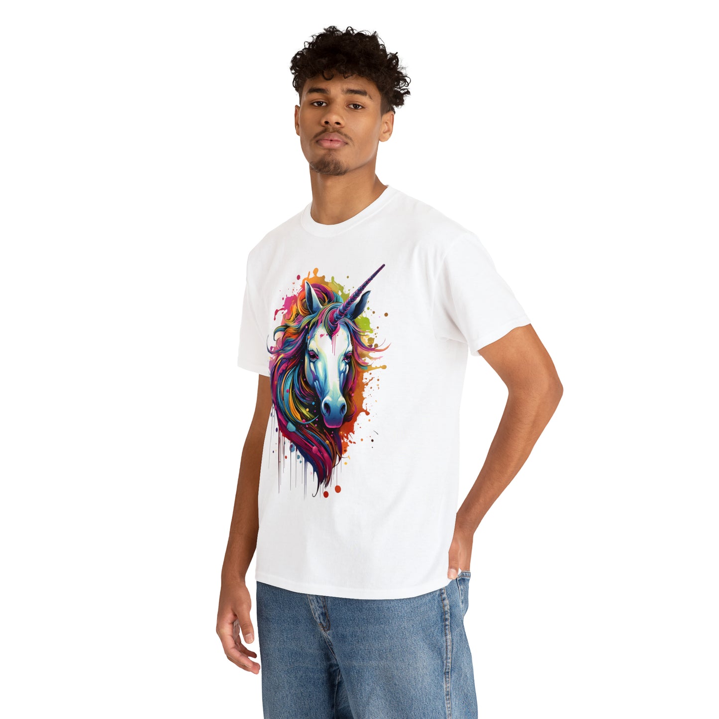 Unicorn Rainbow Splash Short Sleeve Graphic T-Shirt (S-3XL)