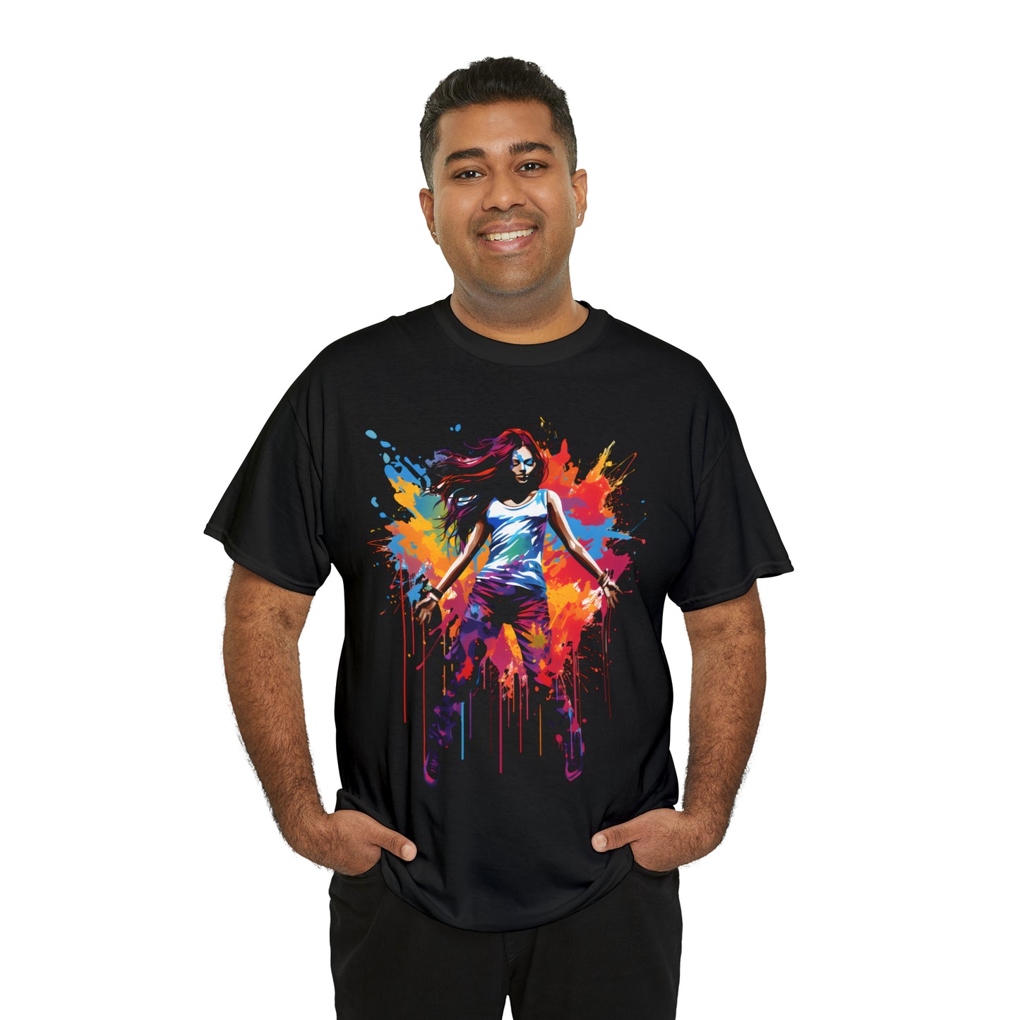 Dancer Rainbow Splash Short Sleeve Graphic T-Shirt (S-3XL)