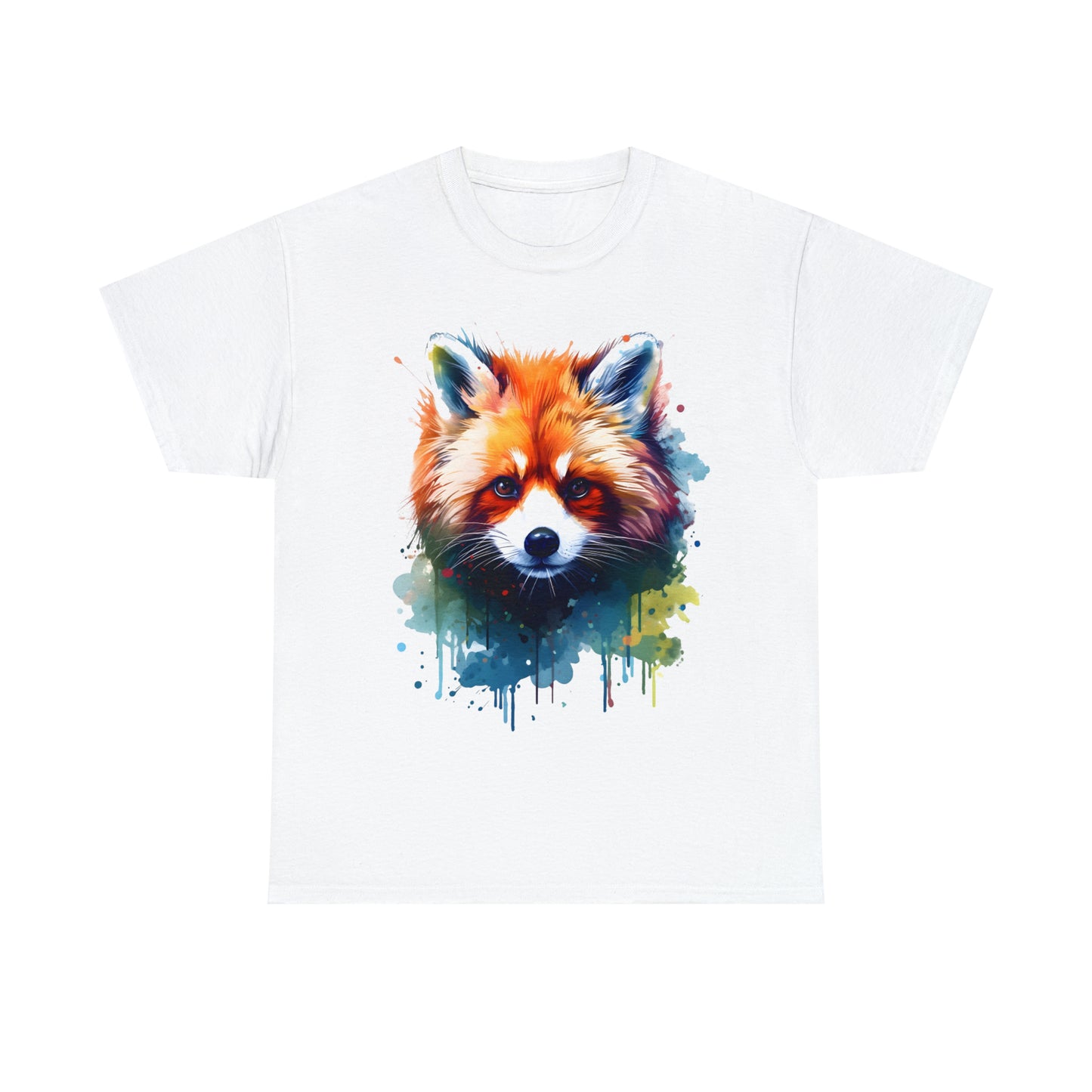 Red Panda Rainbow Splash Short Sleeve Graphic T-Shirt (S-3XL)