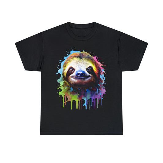 Sloth Rainbow Splash Short Sleeve Graphic T-Shirt (S-3XL)