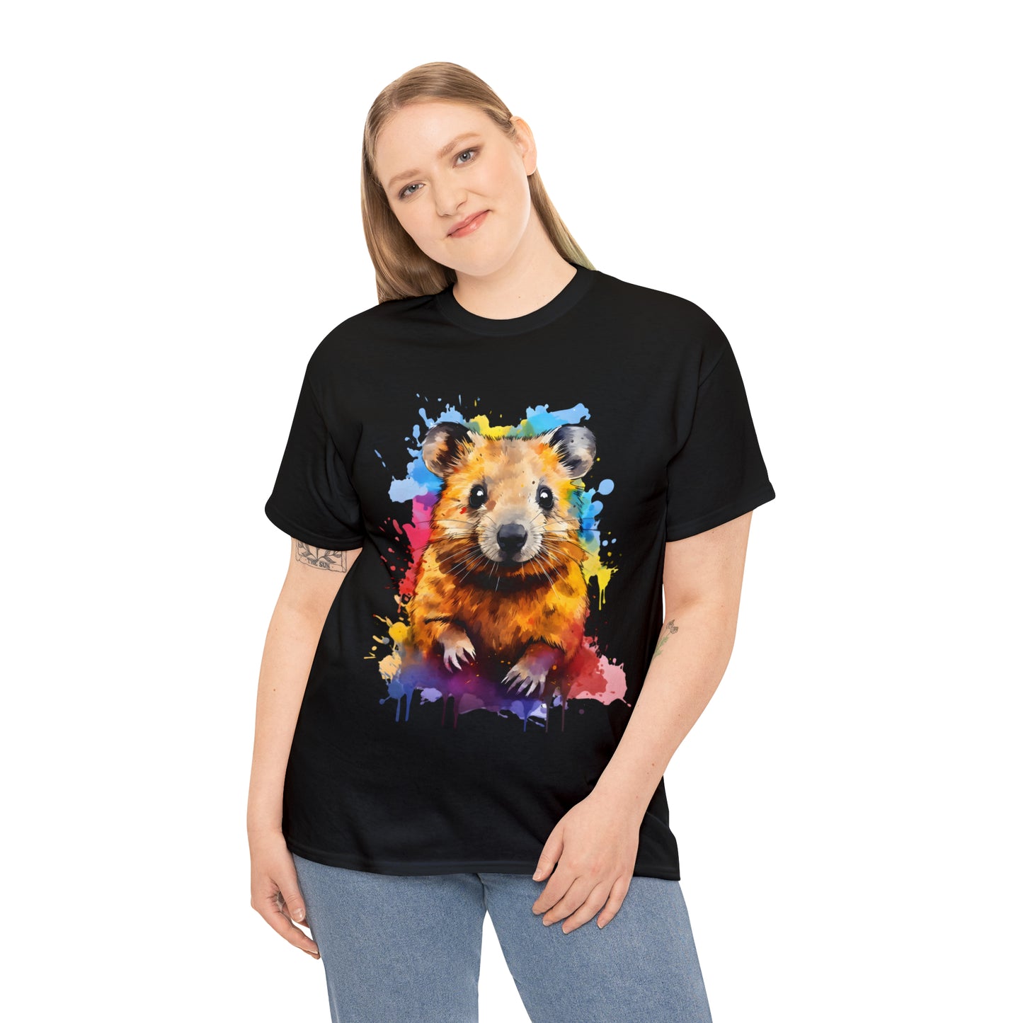 Quokka Rainbow Splash Short Sleeve Graphic T-Shirt (S-3XL)