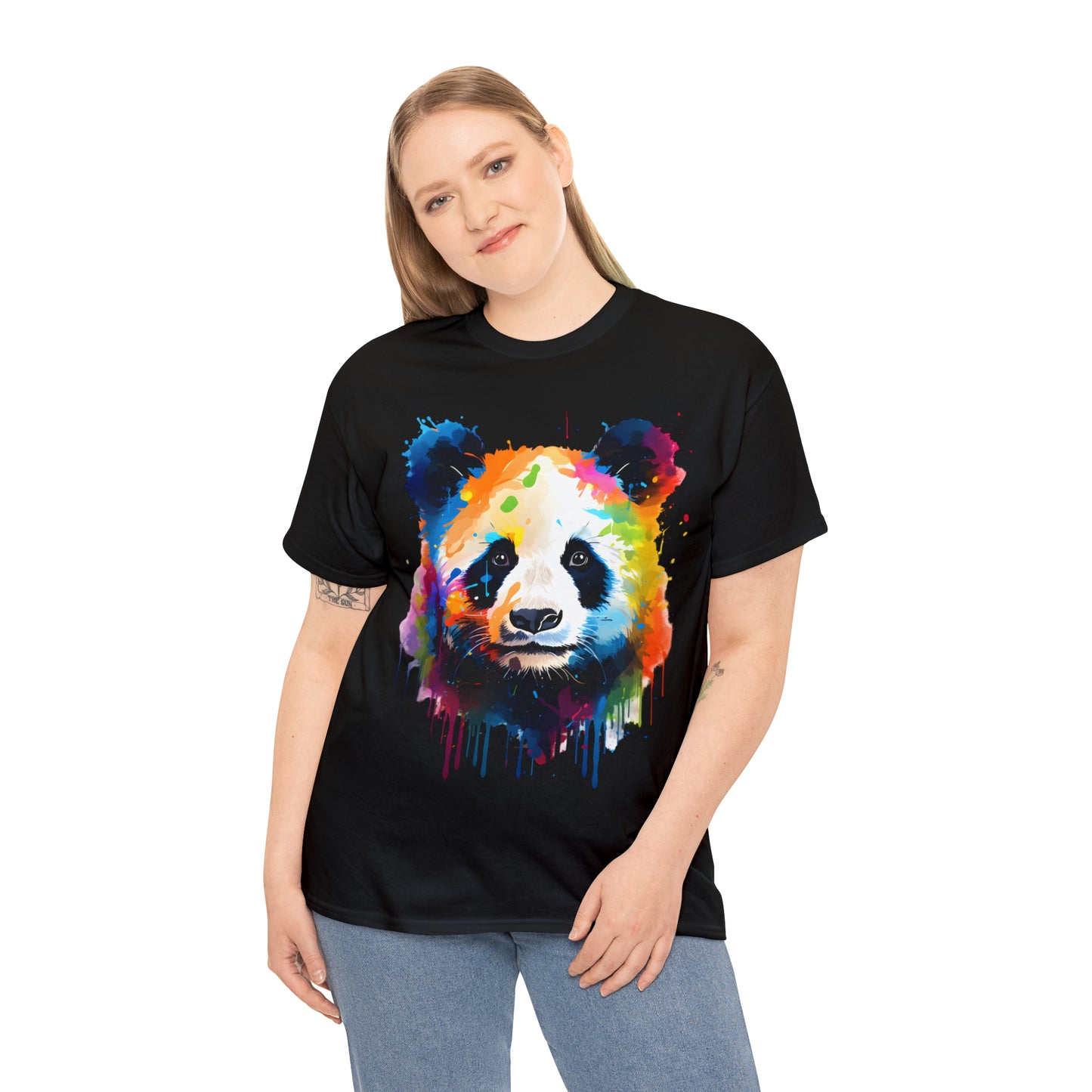 Panda Rainbow Splash Short Sleeve Graphic T-Shirt (S-3XL)