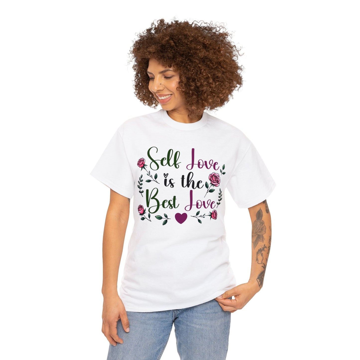 Self Love is the Best Love | Self-Love Themed Graphic Wear | Self-Love Quotes | Short Sleeve T-Shirt | Unisex Heavy Cotton Tee