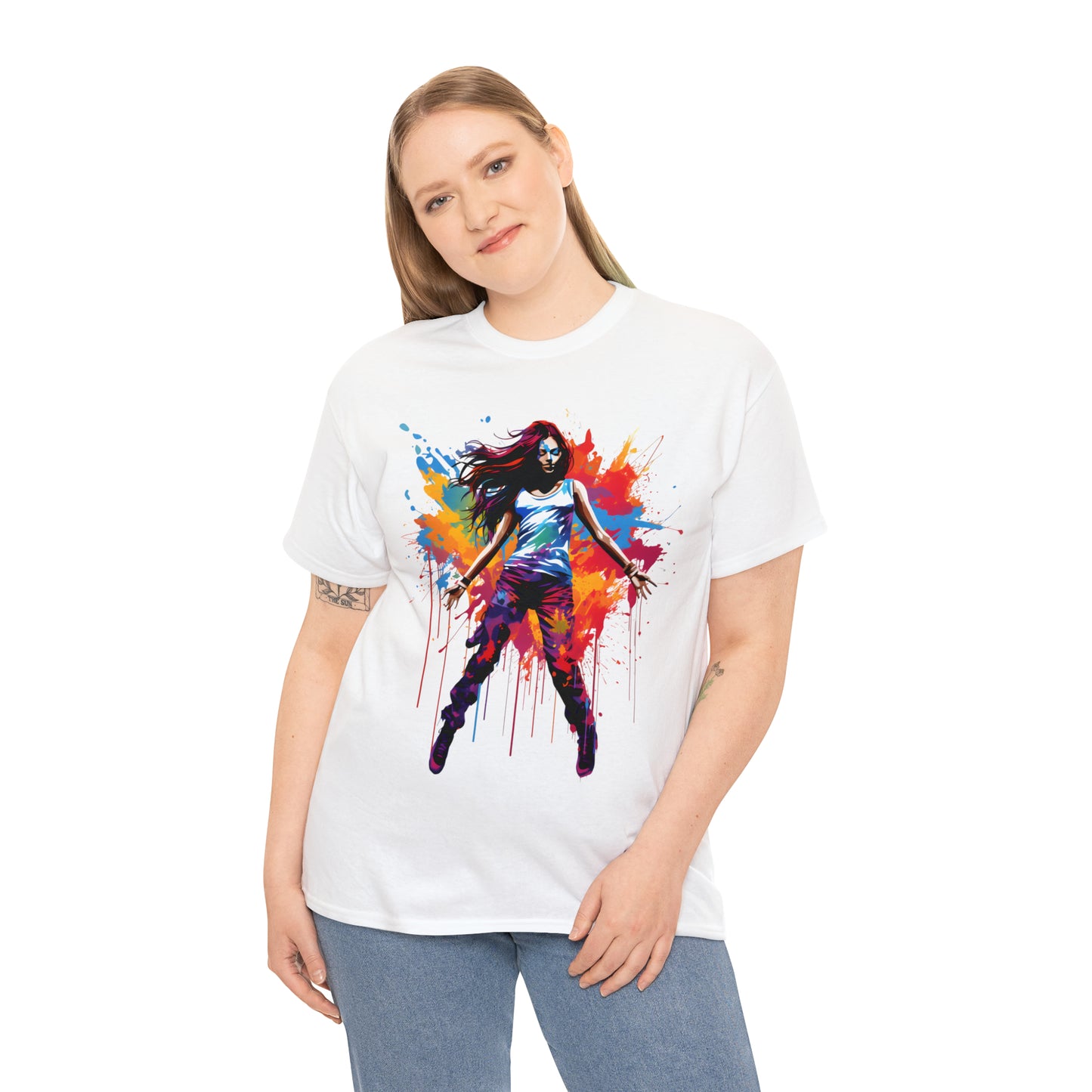 Dancer Rainbow Splash Short Sleeve Graphic T-Shirt (S-3XL)