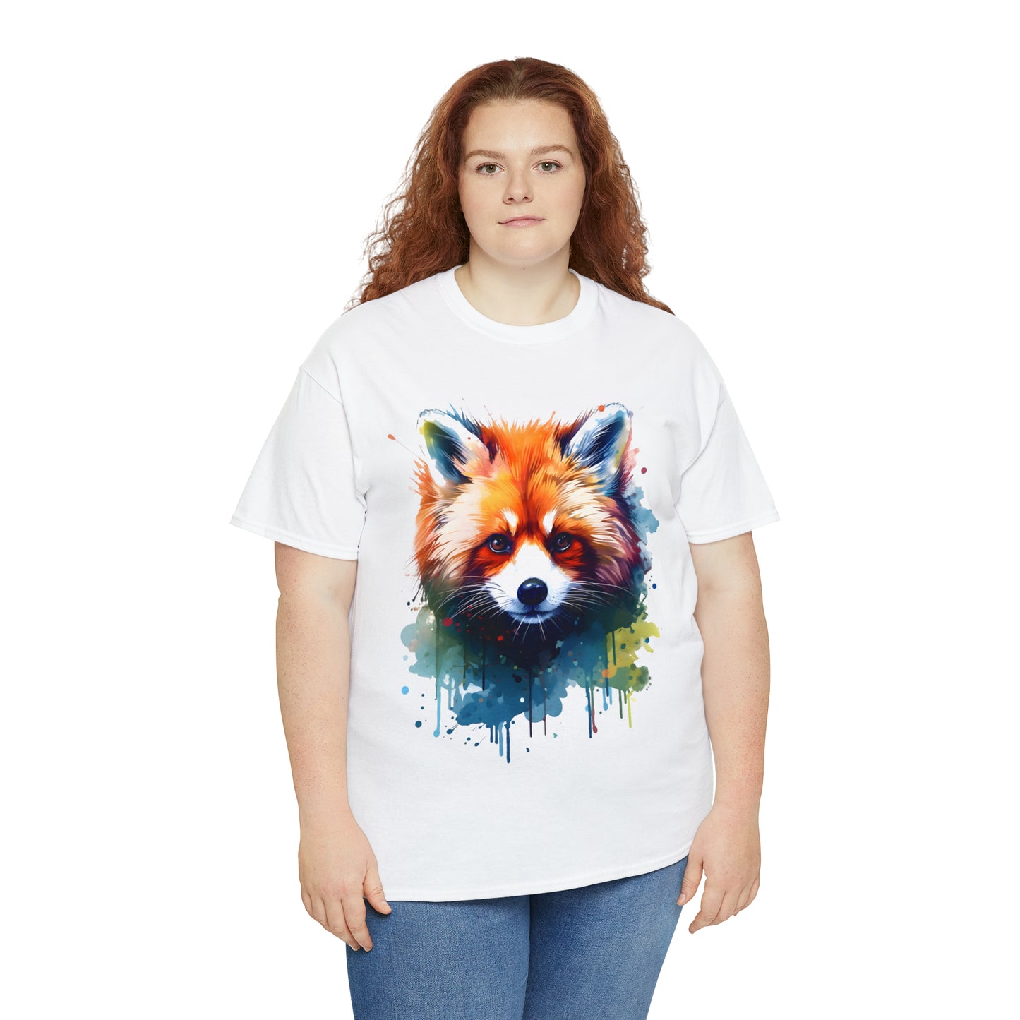 Red Panda Rainbow Splash Short Sleeve Graphic T-Shirt (S-3XL)