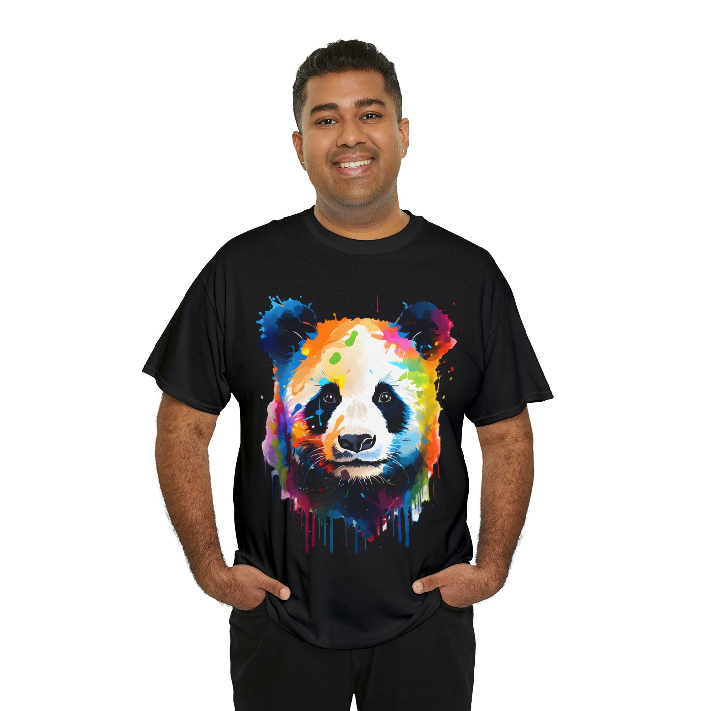 Panda Rainbow Splash Short Sleeve Graphic T-Shirt (S-3XL)