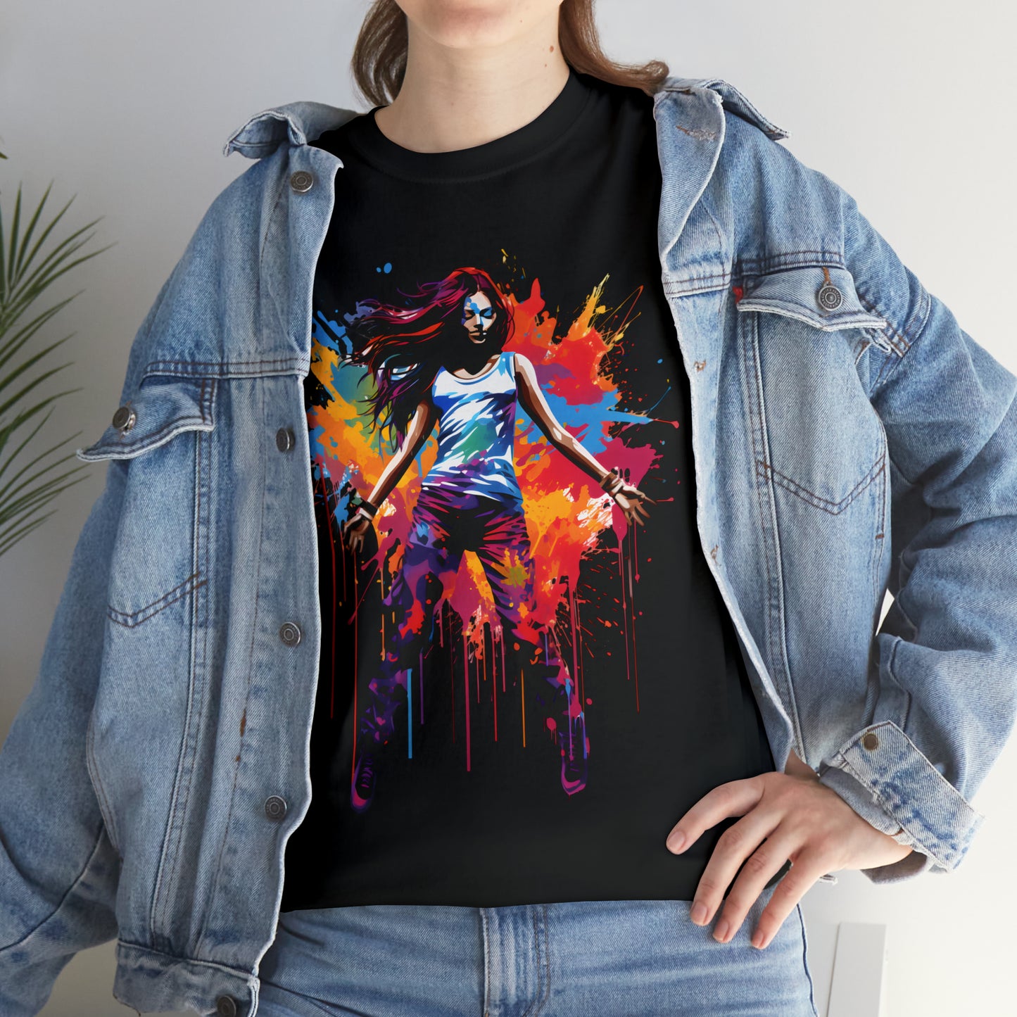 Dancer Rainbow Splash Short Sleeve Graphic T-Shirt (S-3XL)