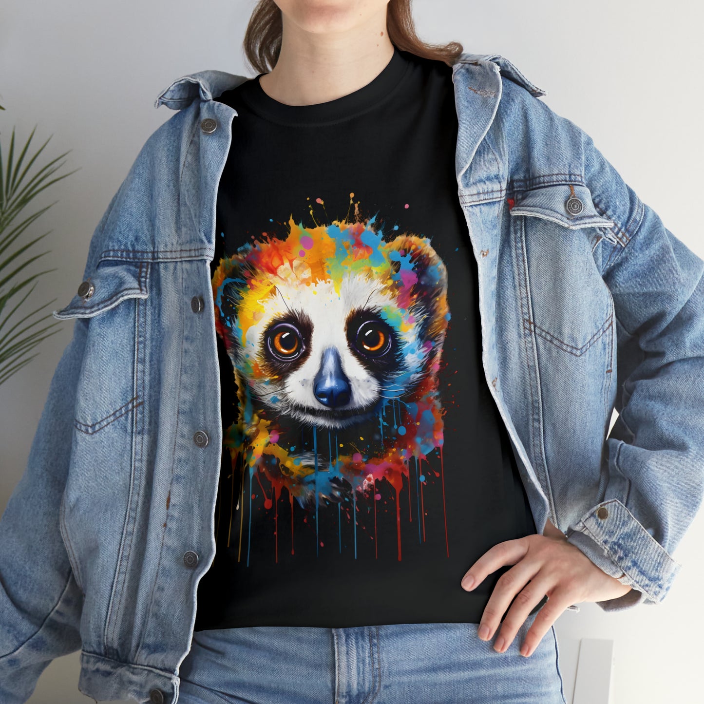 Slow Loris Rainbow Splash Short Sleeve Graphic T-Shirt (S-3XL)